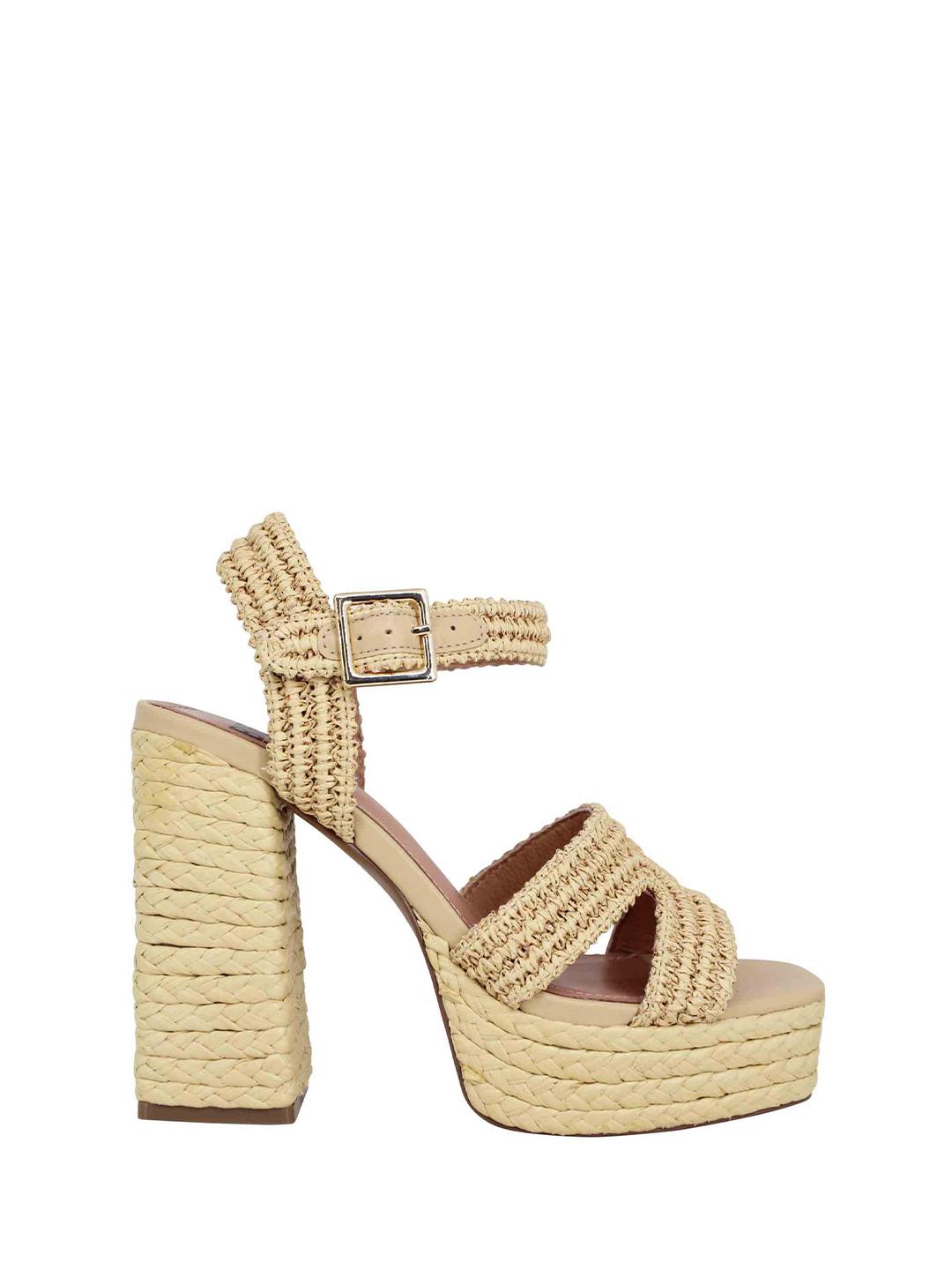 Bibi Lou sandali beige in rafia con plateau 813P69HG BEIGE BIBI LOU 
