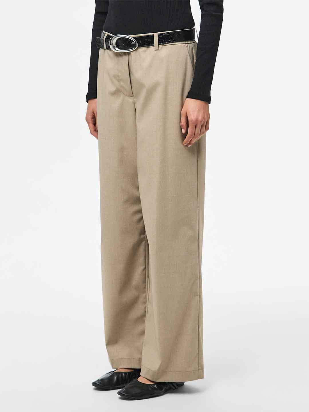 Pieces pantalone beige gamba ampia 17162394 BEIGE PIECES 