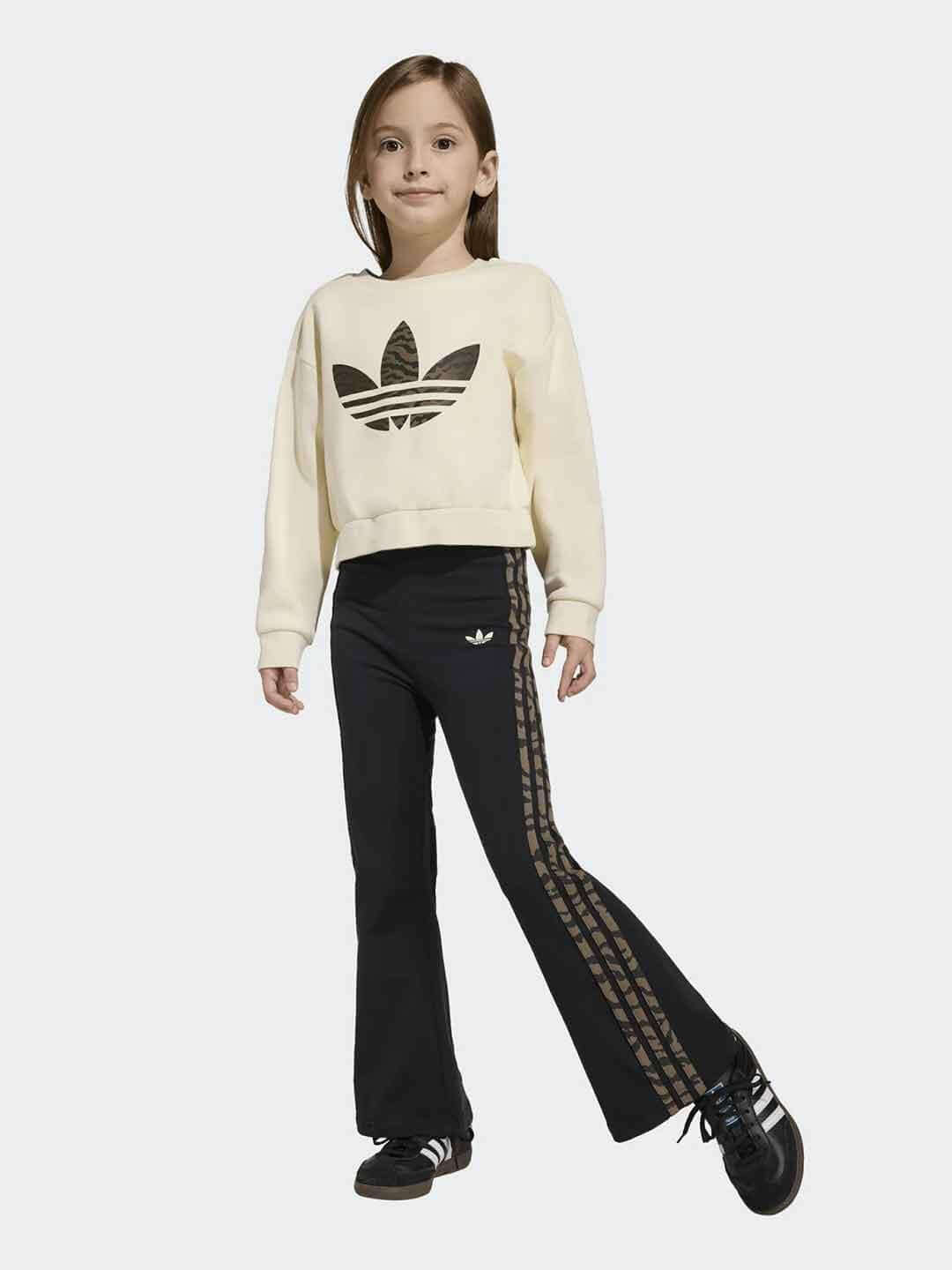 Adidas coordinato kids panna con logo zebrato KD5814 PANNA ADIDAS 