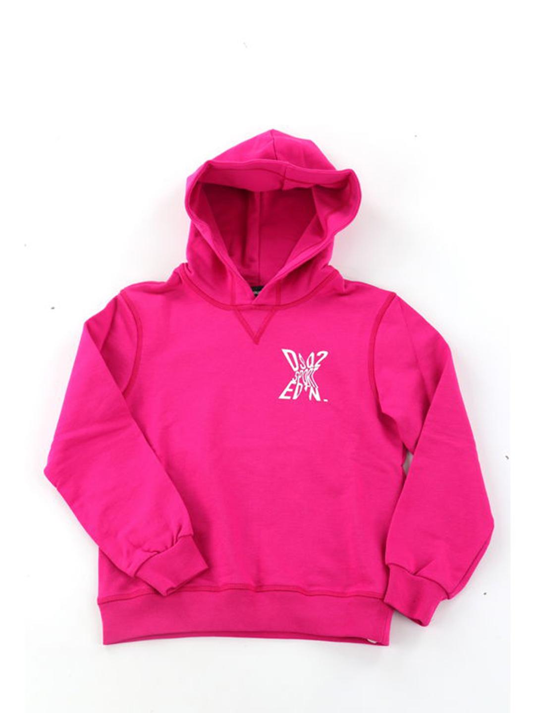 Dsquared 2 felpa kids fucsia con cappuccio DQ2526 D003G FUCSIA DSQUARED 2 