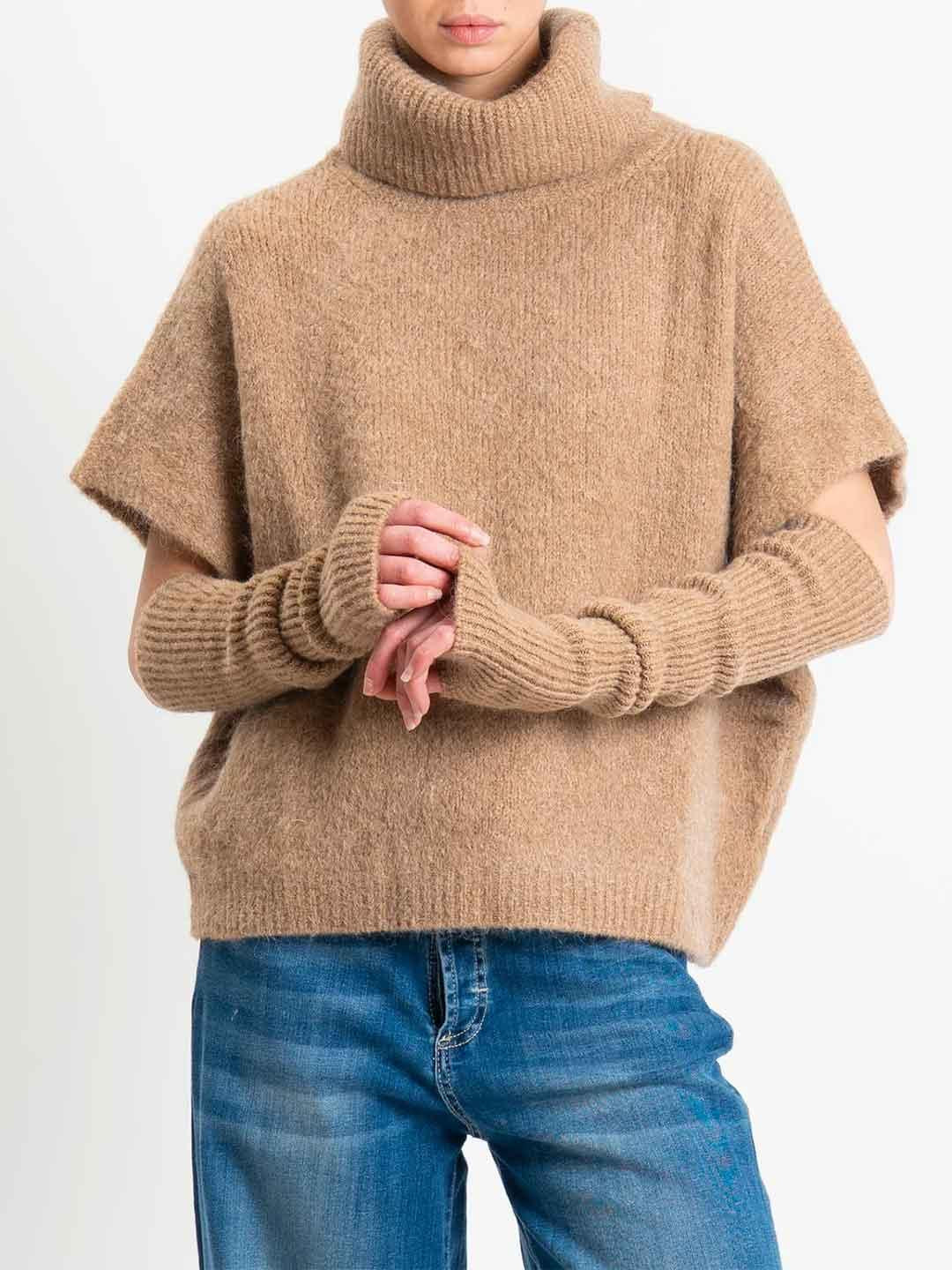 Motel maglione beige con manicotti 25A1250 BEIGE MOTEL 