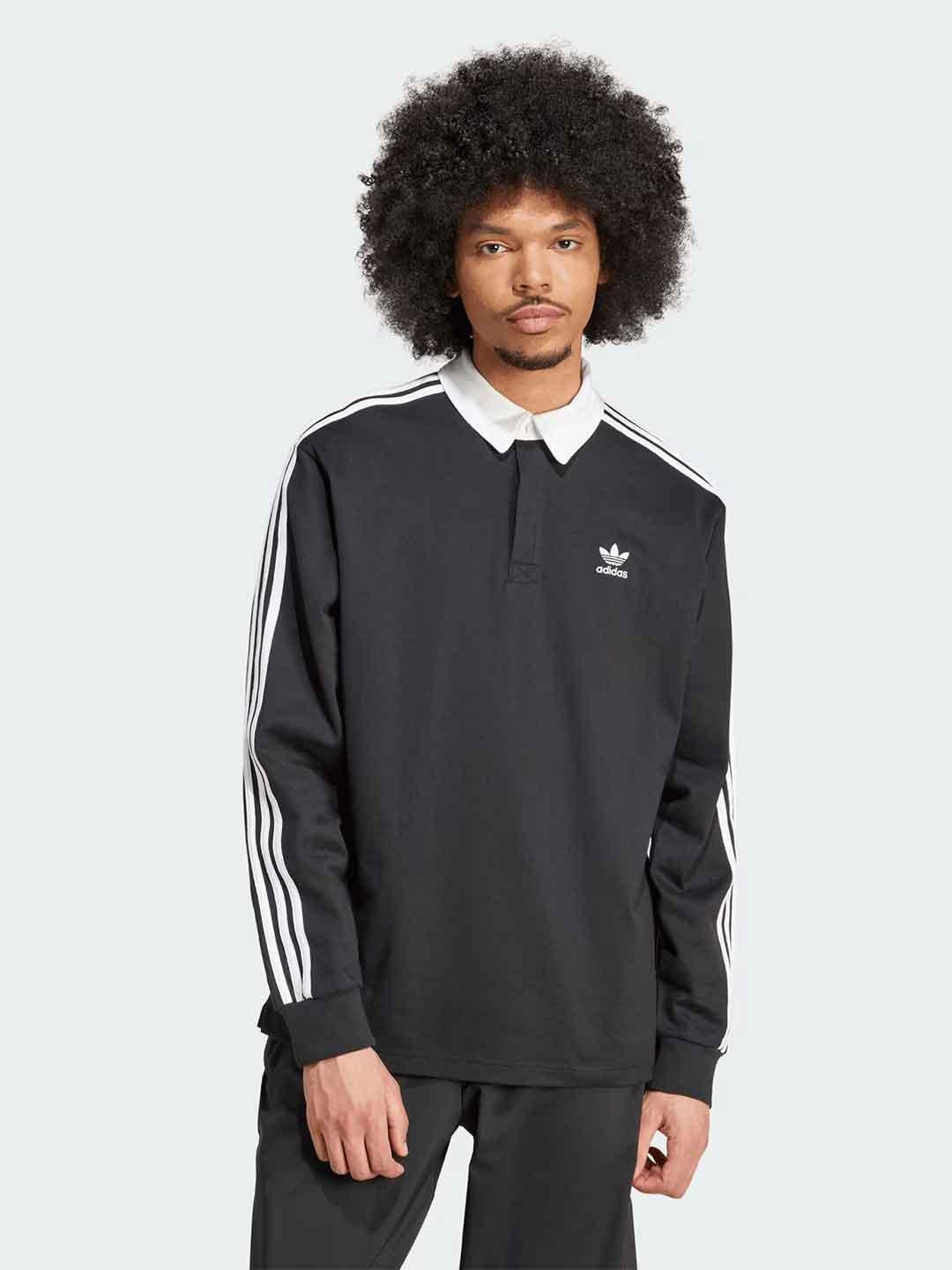 Adidas Adicolor Rugby polo nero IZ4806 NERO ADIDAS 