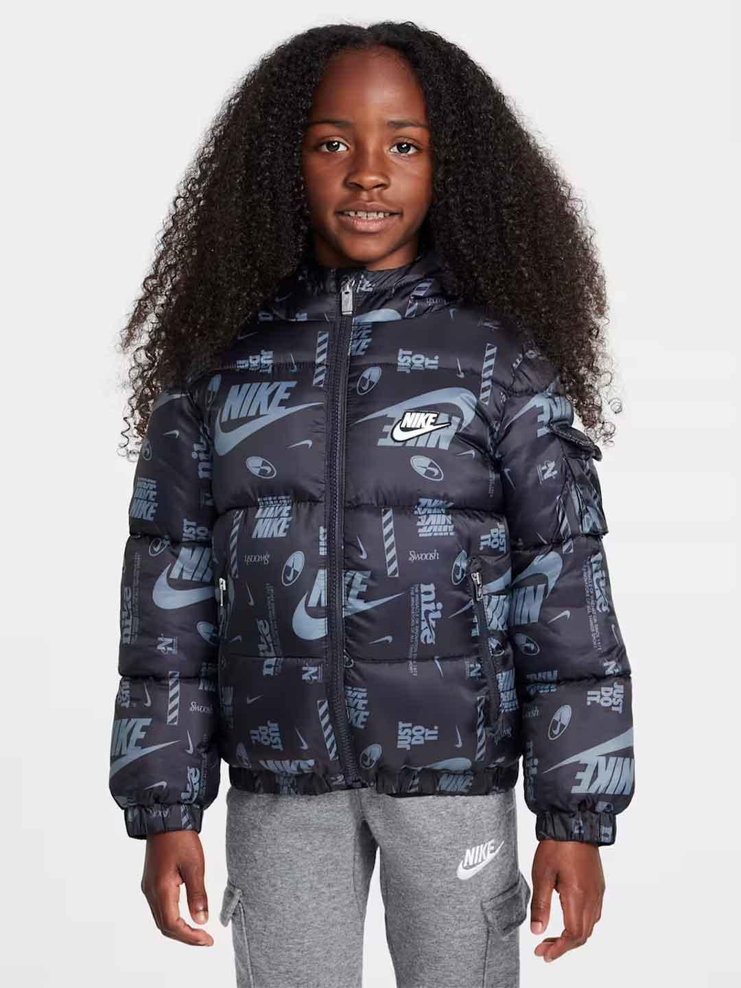 Nike piumino kids nero logato 86M123-023 NERO NIKE 