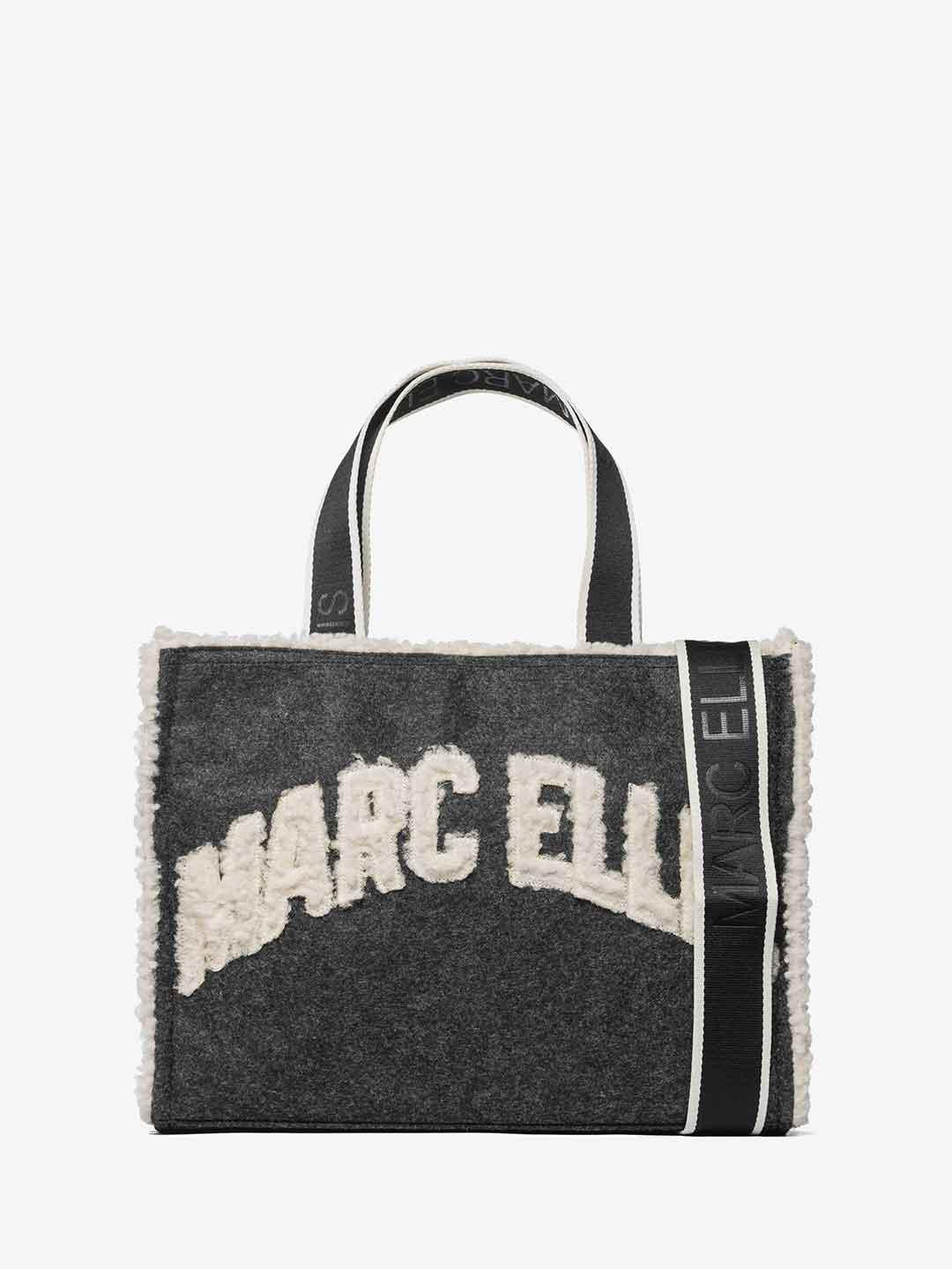 Marc Ellis Buby Cloth M borsa grigio con scritta teddy BUBY CLOTH M GRIGIO MARC ELLIS 