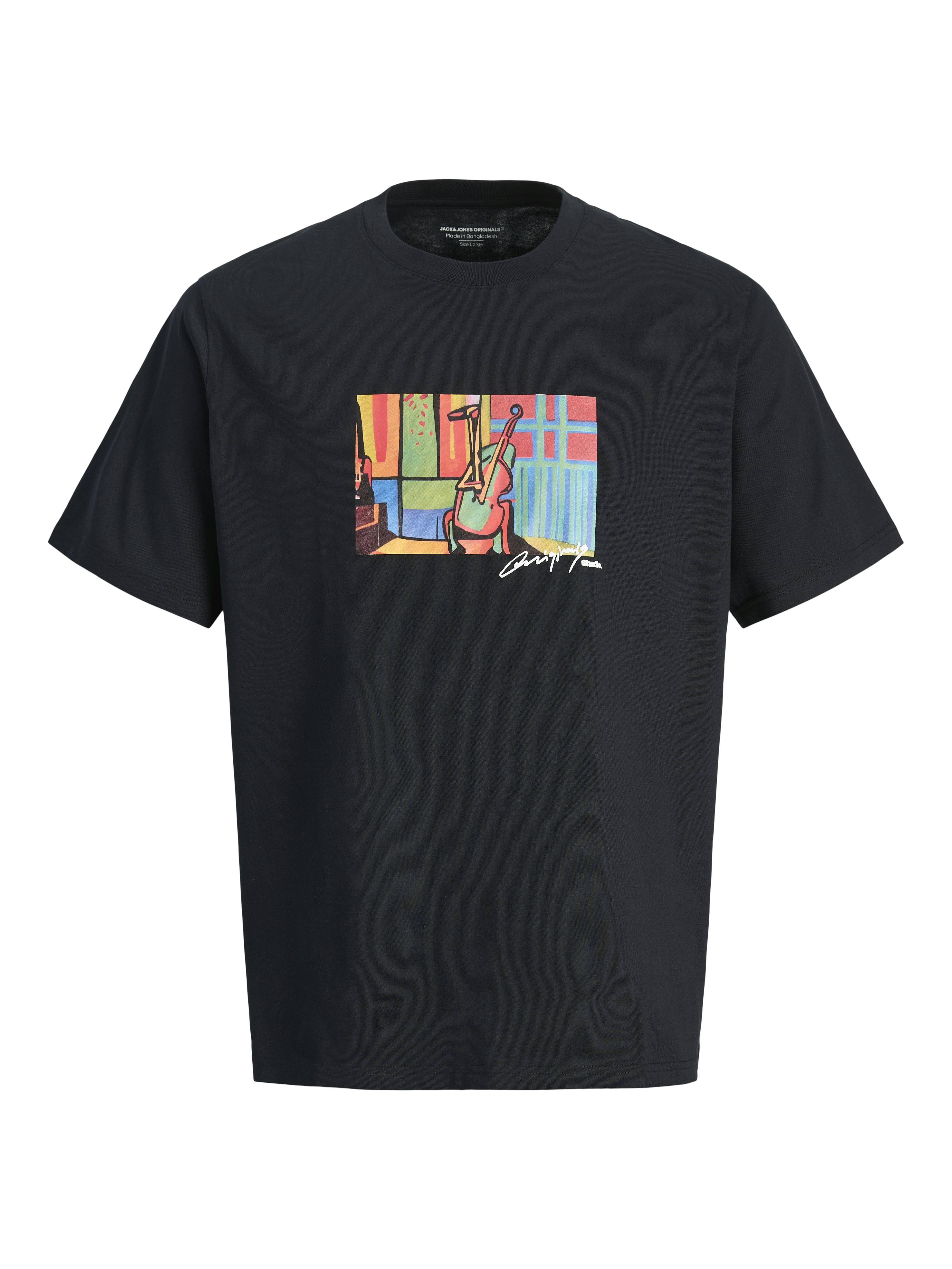 Jack & Jones t-shirt nero con grafica 12273378 NERO JACK & JONES 