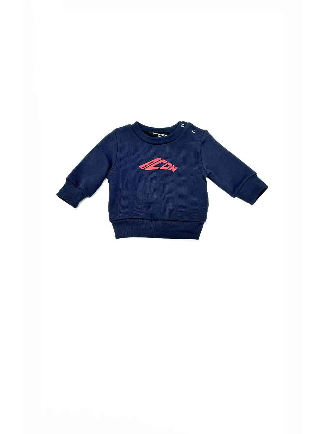 Dsquared 2 felpa kids blu con logo rosso DQ3151 D00ZF BLU DSQUARED 2 