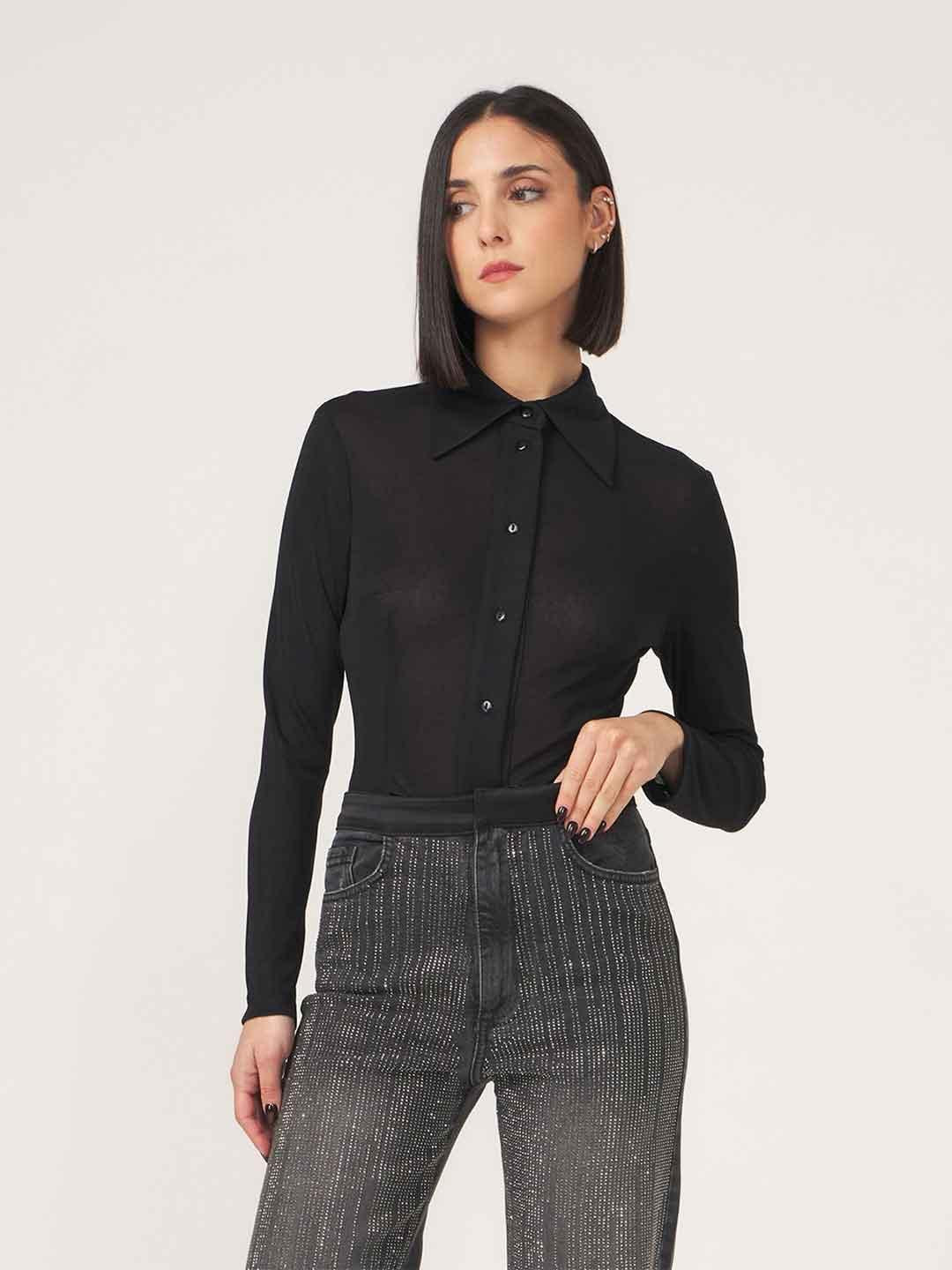 Silence Sunny camicia nero SLCA010 NERO SILENCE 