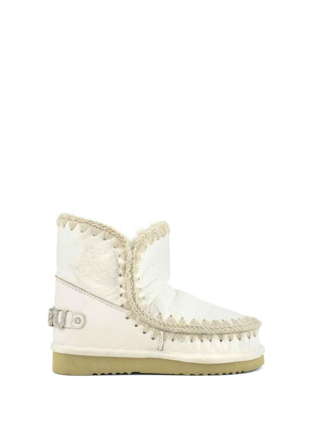 Mou Eskimo 18 Rhinestones stivale bianco con logo in strass FW101036C BIANCO MOU 