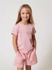 Twinset t-shirt kids rosa con logo in rilievo