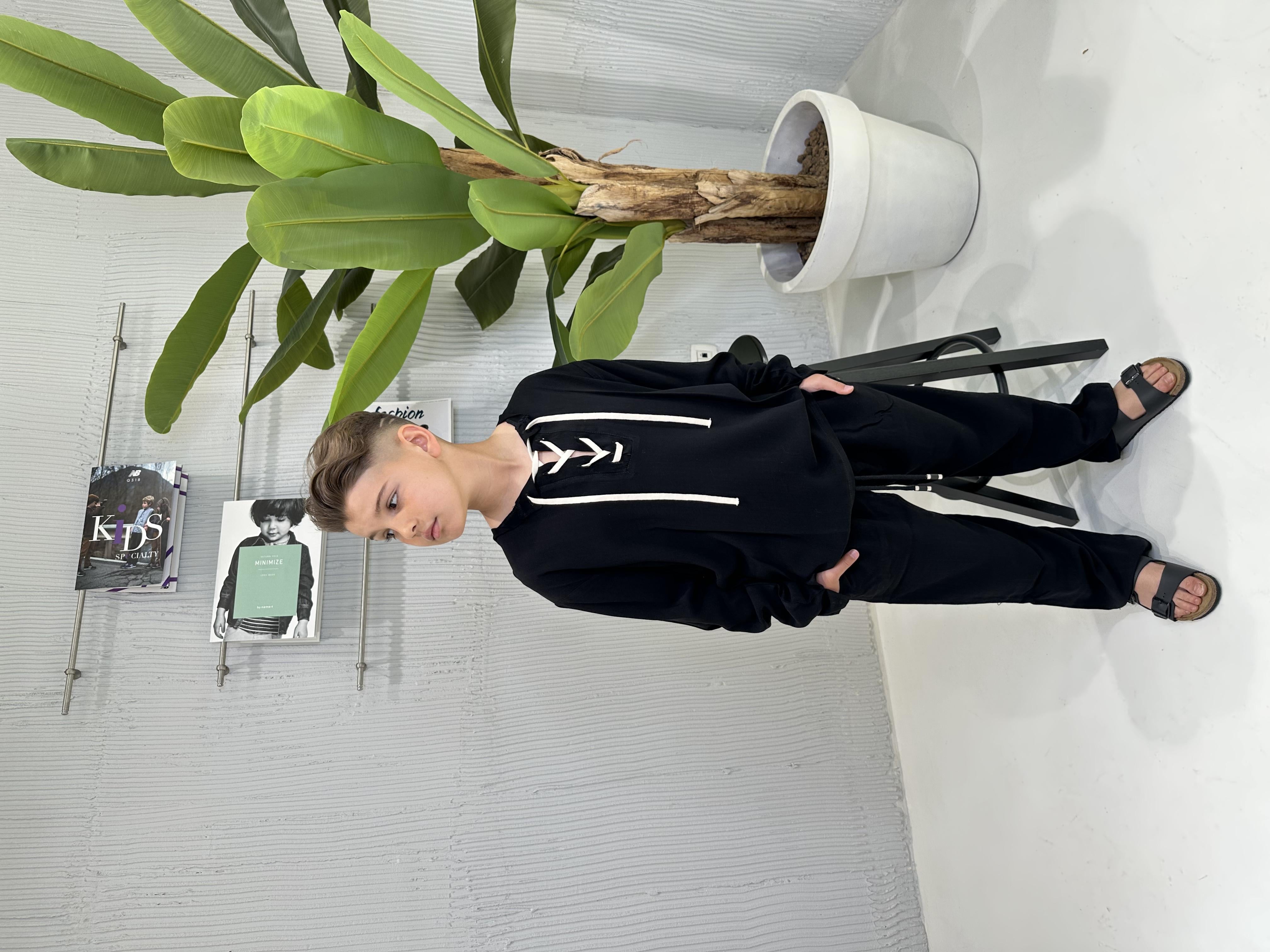 Louis Dieudonne' pantaloni kids nero in lino PANT NERO LOUIS DIEUDONNE' 