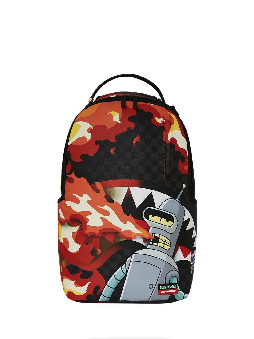 Sprayground Bender Fire Drama zaino nero con fiiamme 910B7795NSZ NERO SPRAYGROUND 