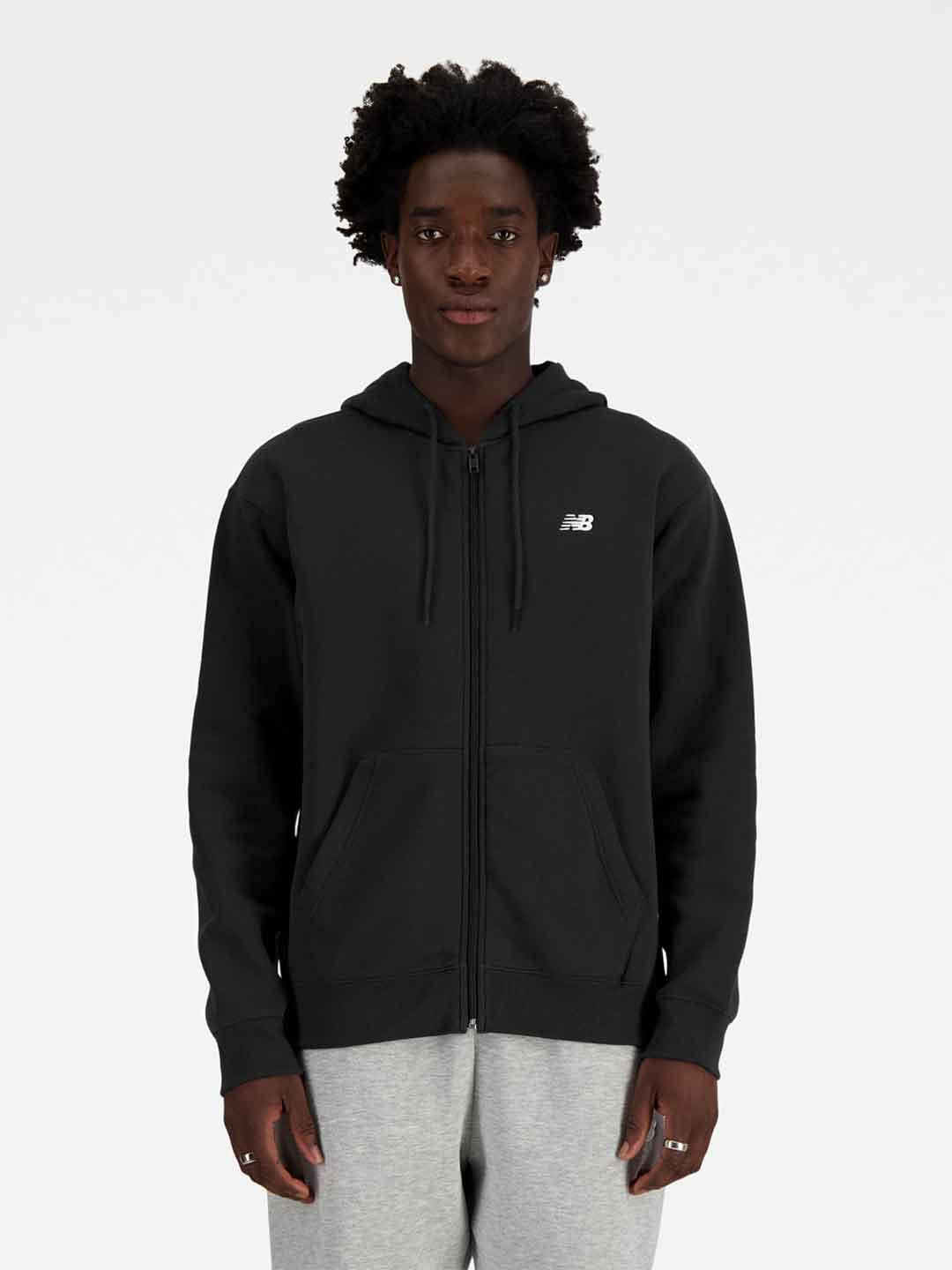 New Balance felpa nero con zip e cappuccio MJ41502BK NERO NEW BALANCE 