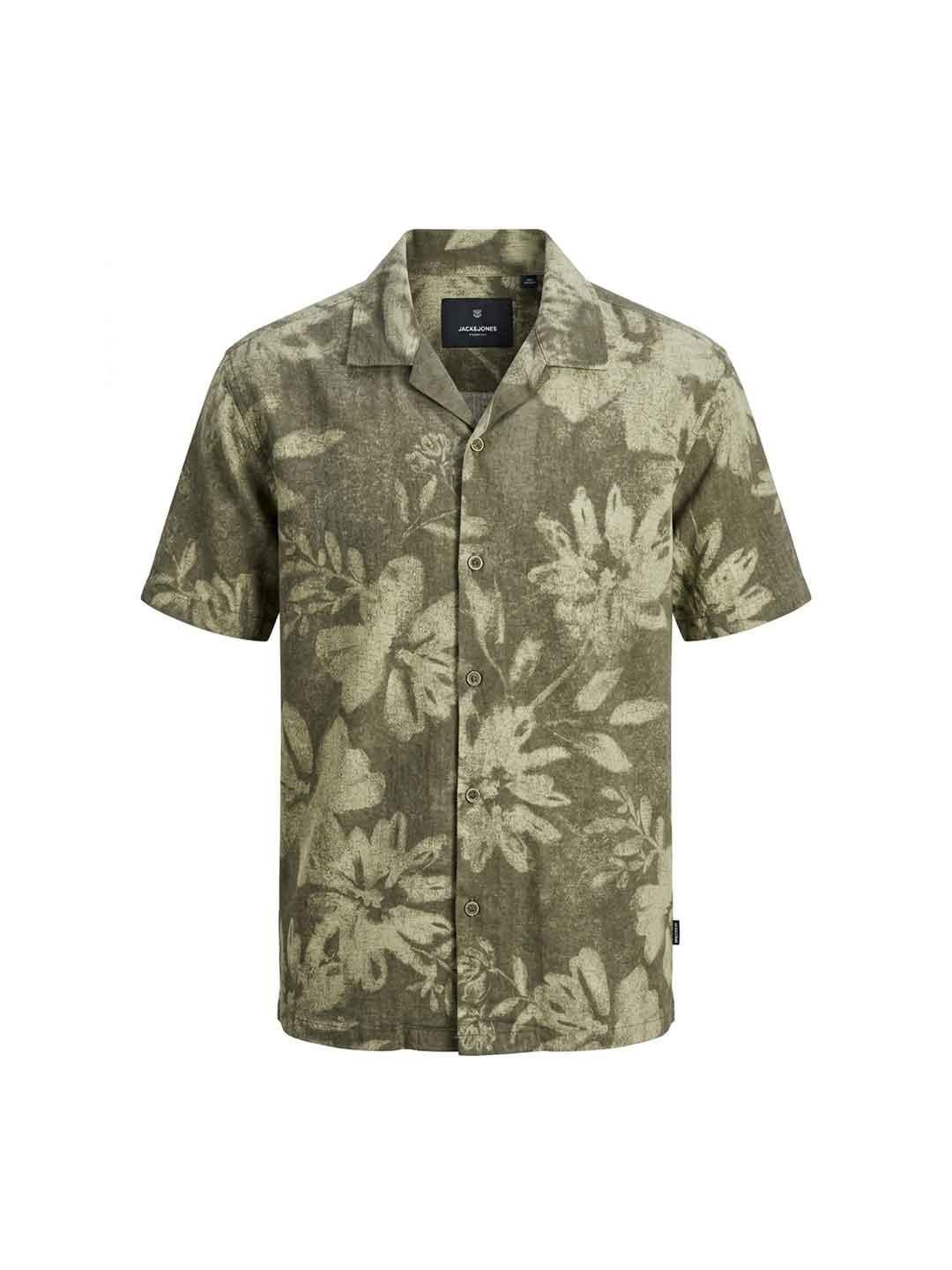 Jack & Jones camicia verde con stampa floreale 12292197 VERDE JACK & JONES 