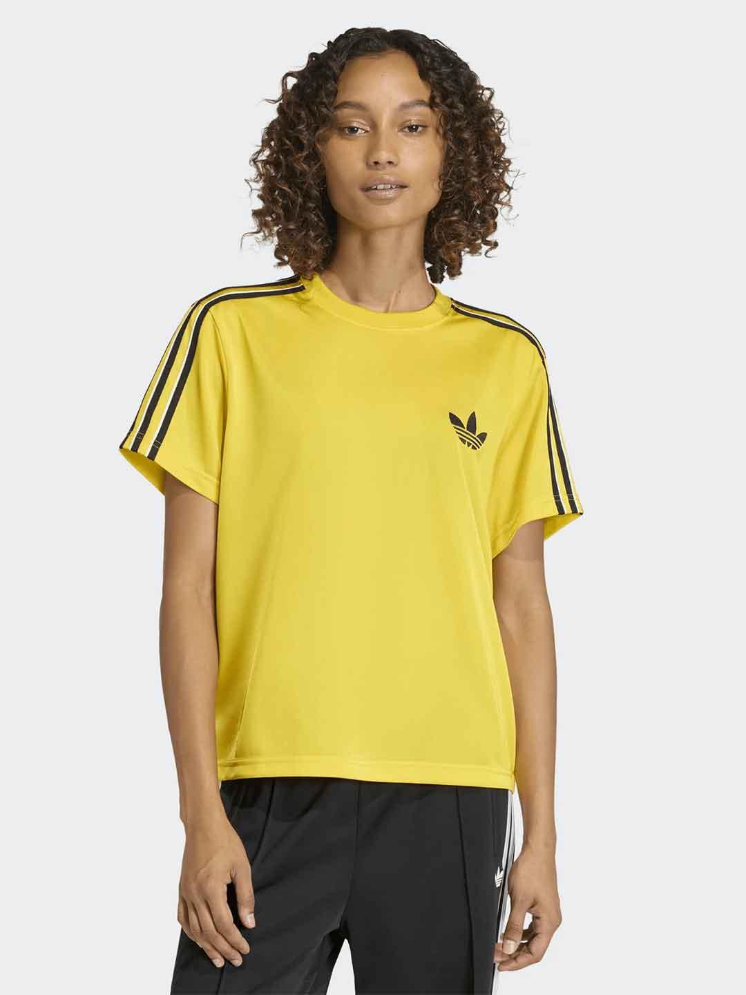 Adidas t-shirt giallo con bande nere KD1345 GIALLO ADIDAS 