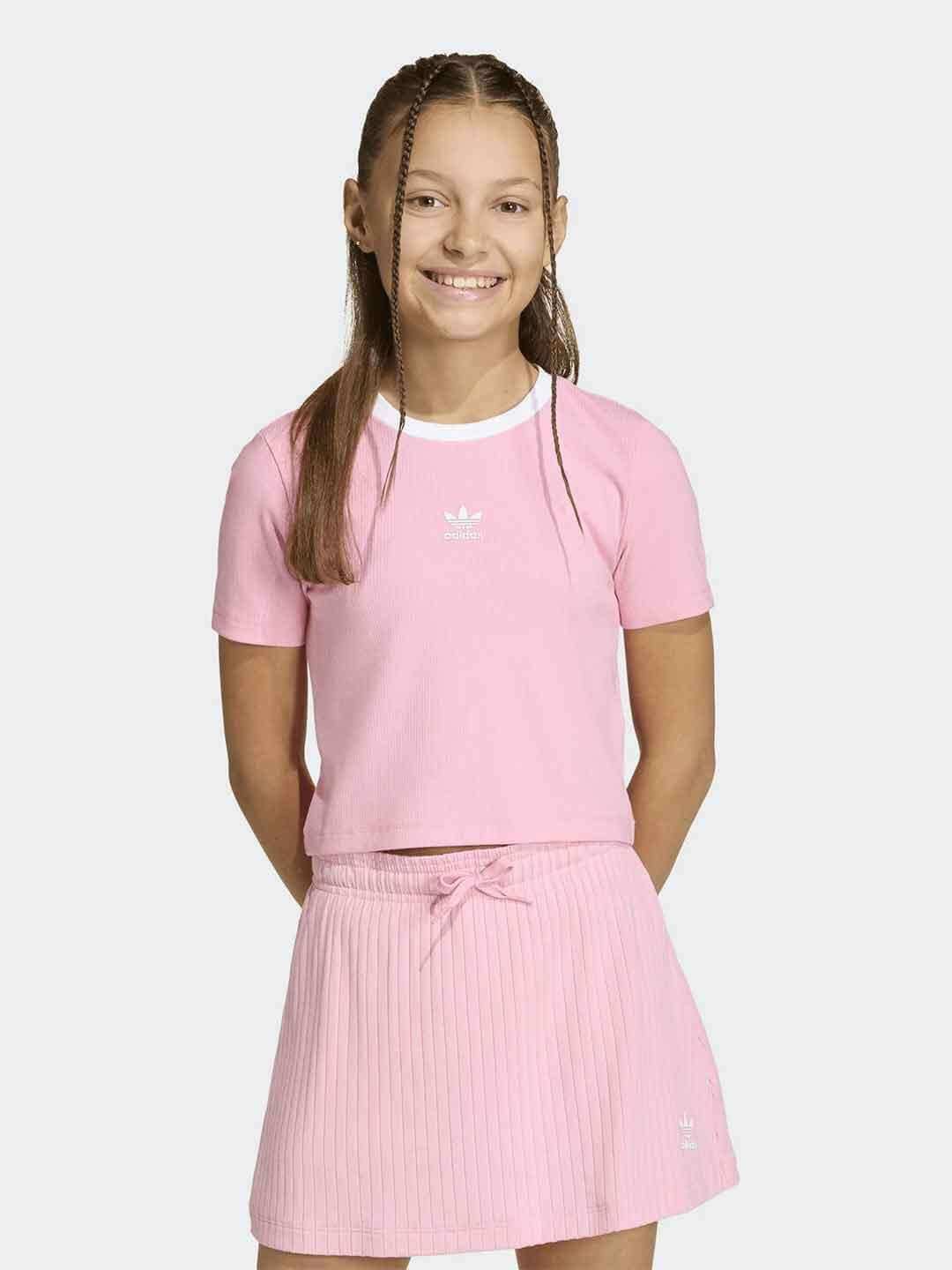 Adidas t-shirt kids rosa a coste KE4914 ROSA ADIDAS 