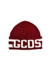 GCDS cappello kids bordeaux in lana