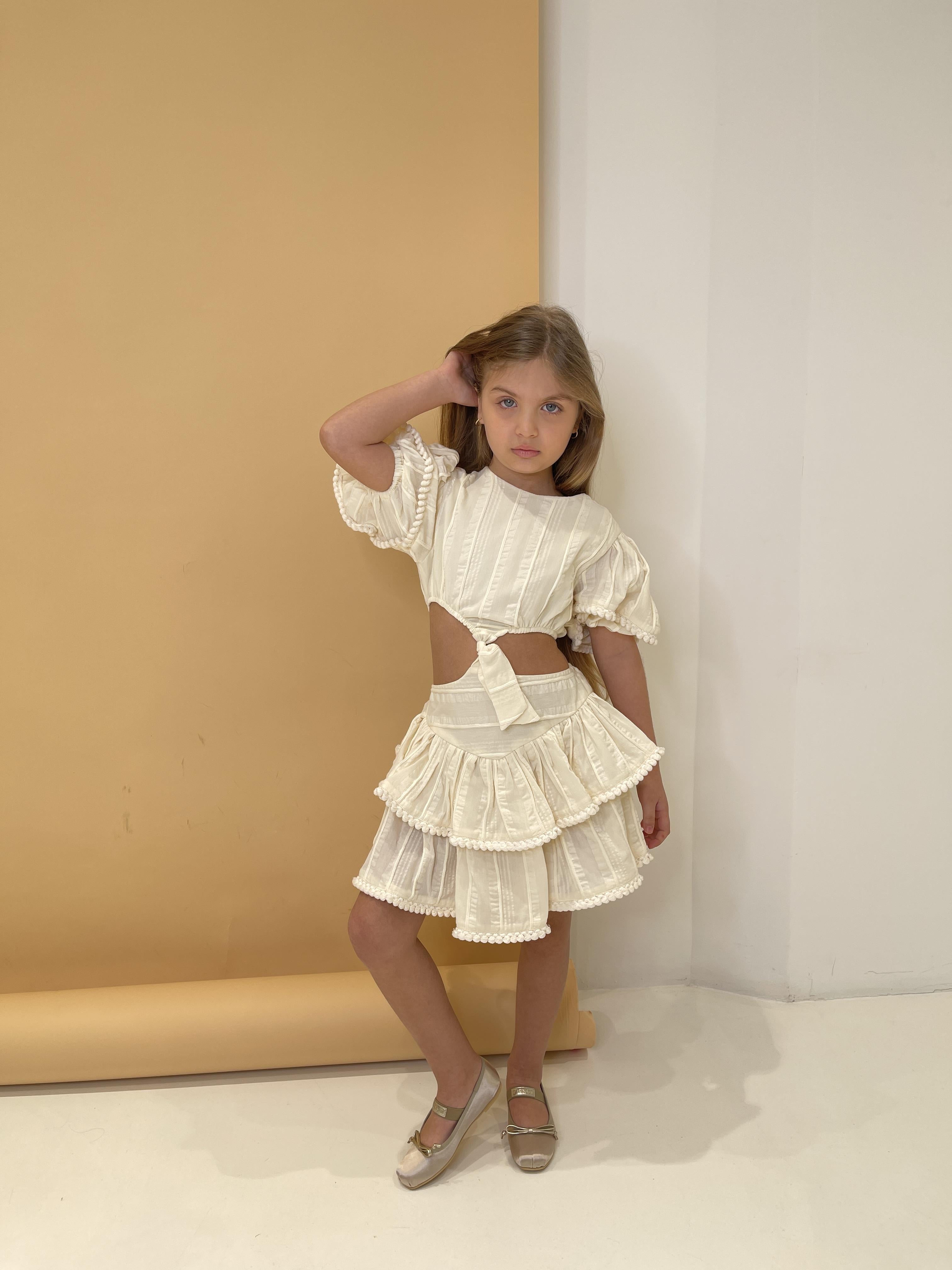 Coco' Et Mama' Siria abito kids panna cut-out SIRIA PANNA COCO' ET MAMA' 