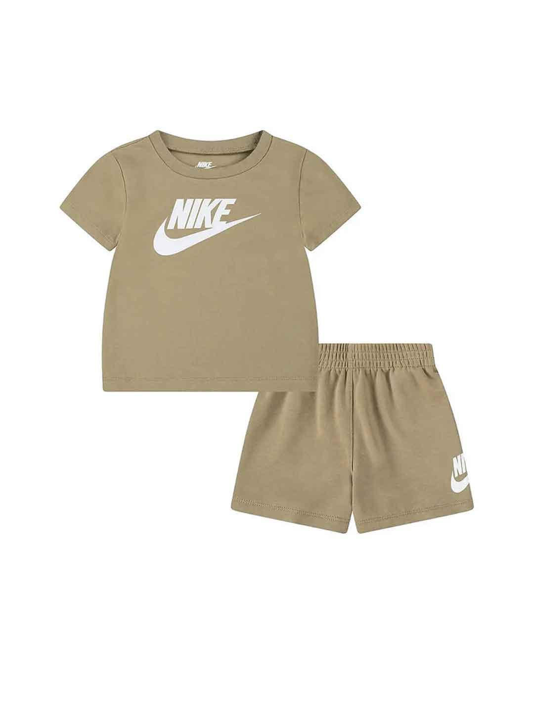 Nike coordinato kids beige e bianco 12-24 mesi 66L596 X0L BEIGE NIKE 