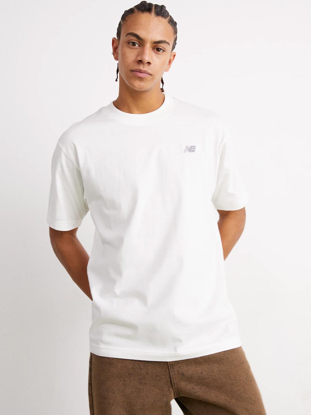 New Balance t-shirt bianco con logo MT41509WT BIANCO NEW BALANCE 