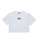 Diesel Tixan t-shirt bianco crop con logo centrale