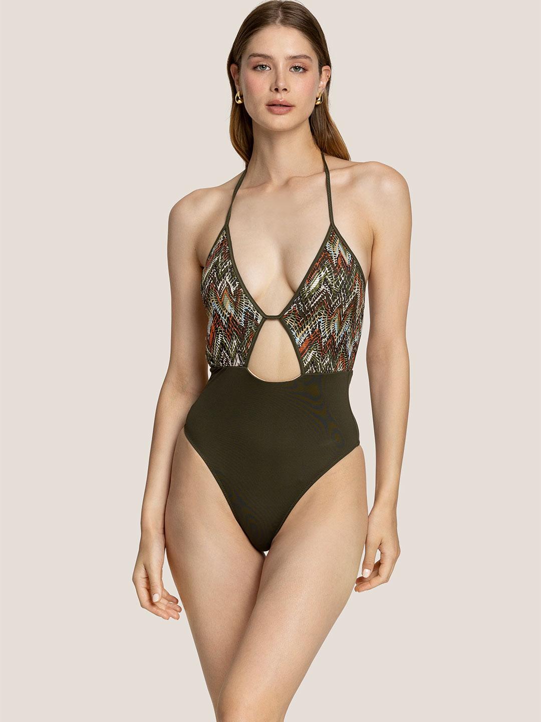 4Giveness Geometrical Net costume verde intero 5440 FANTASIA 4GIVENESS 