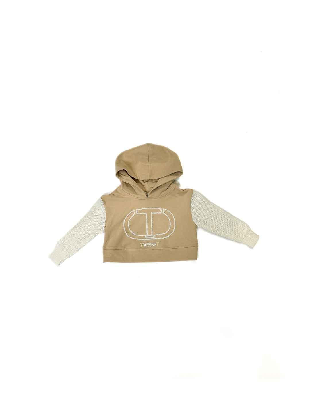 Twinset felpa kids beige crop 252GB209B BEIGE TWINSET 