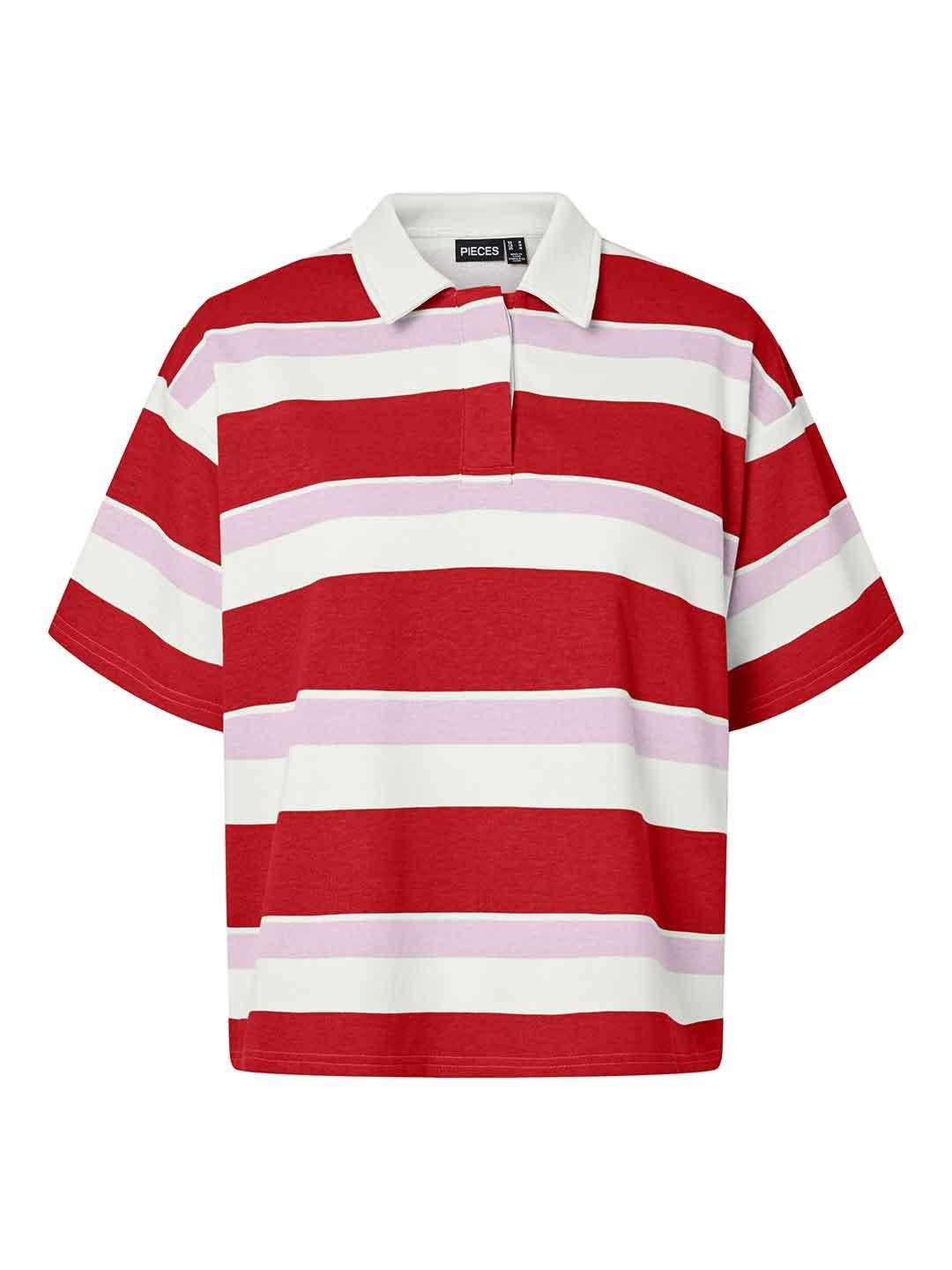 Pieces t-shirt panna a righe 17164848 PANNA PIECES 
