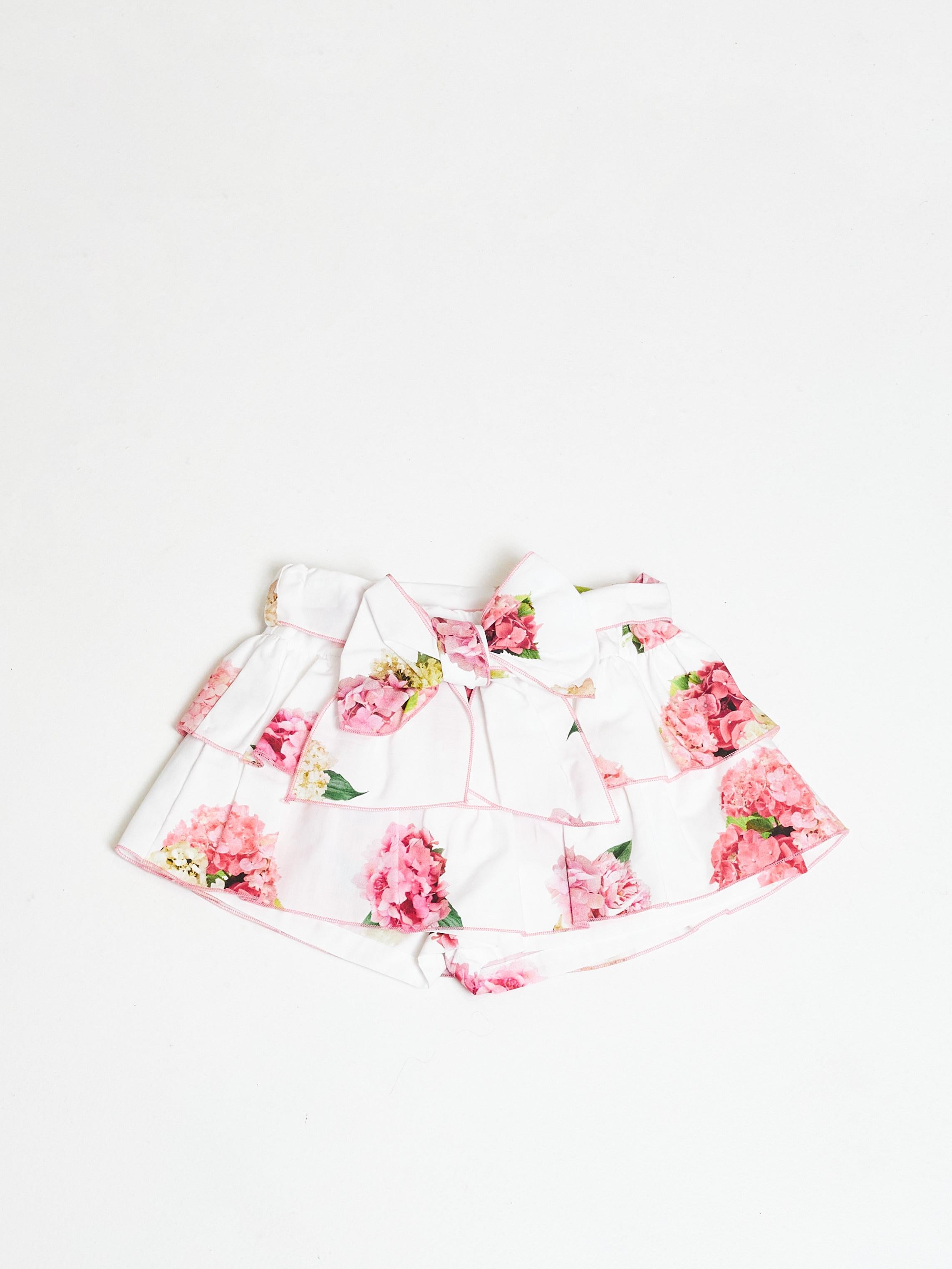 Phi Clothing gonna bianca con ortensie 23012 FANTASIA PHI CLOTHING 