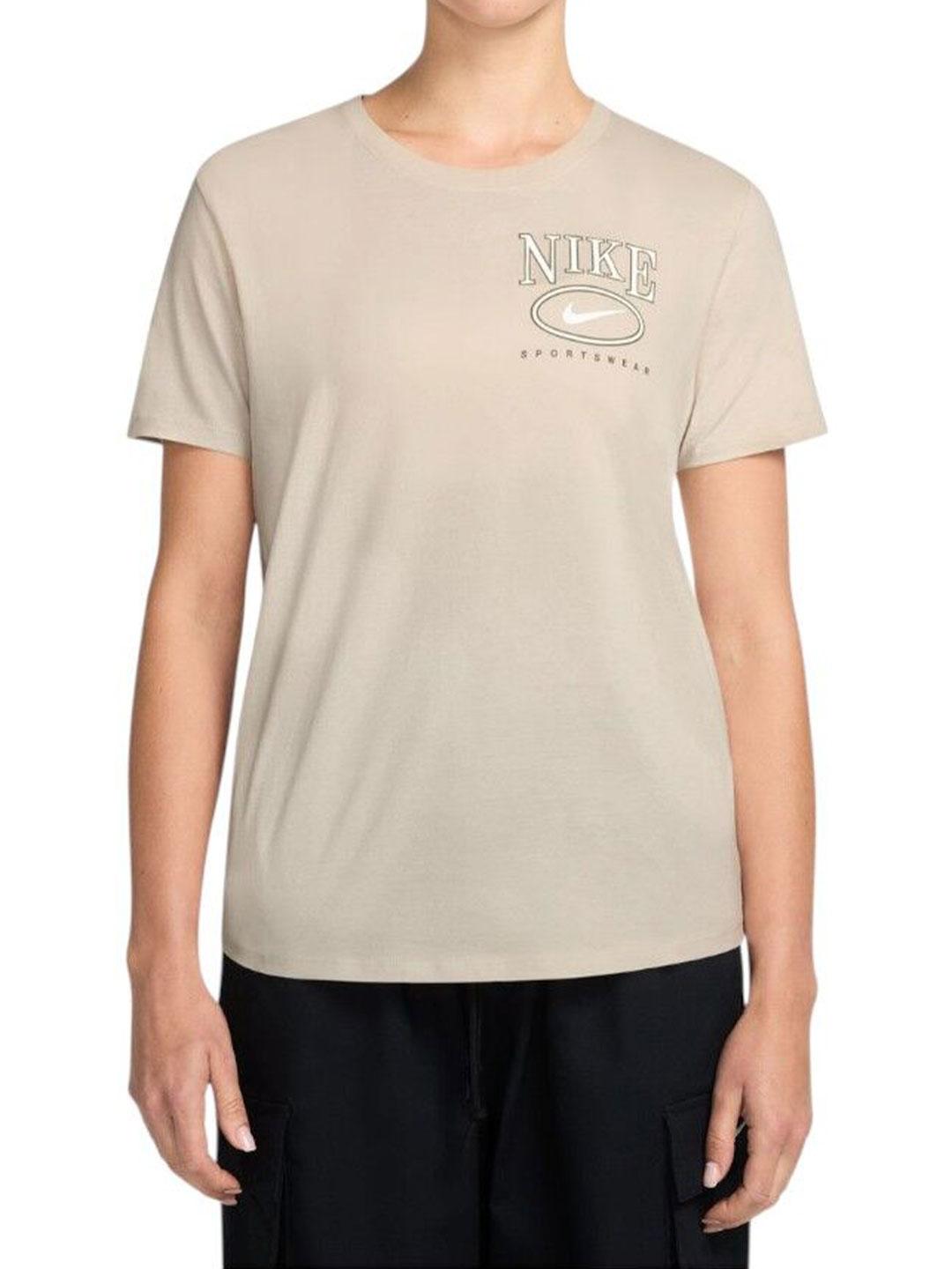 Nike t-shirt beige con logo bianco IB2447-104 BEIGE NIKE 