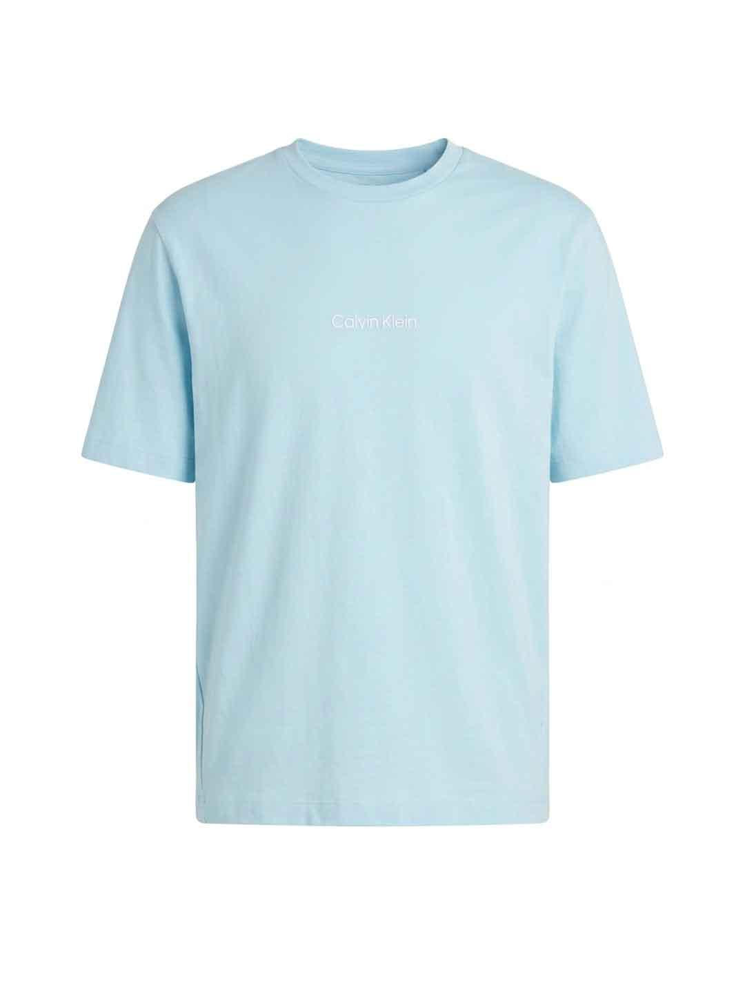 Calvin Klein t-shirt azzurra con stampa bianco LV00NM3021 8PK AZZURRO CALVIN KLEIN 