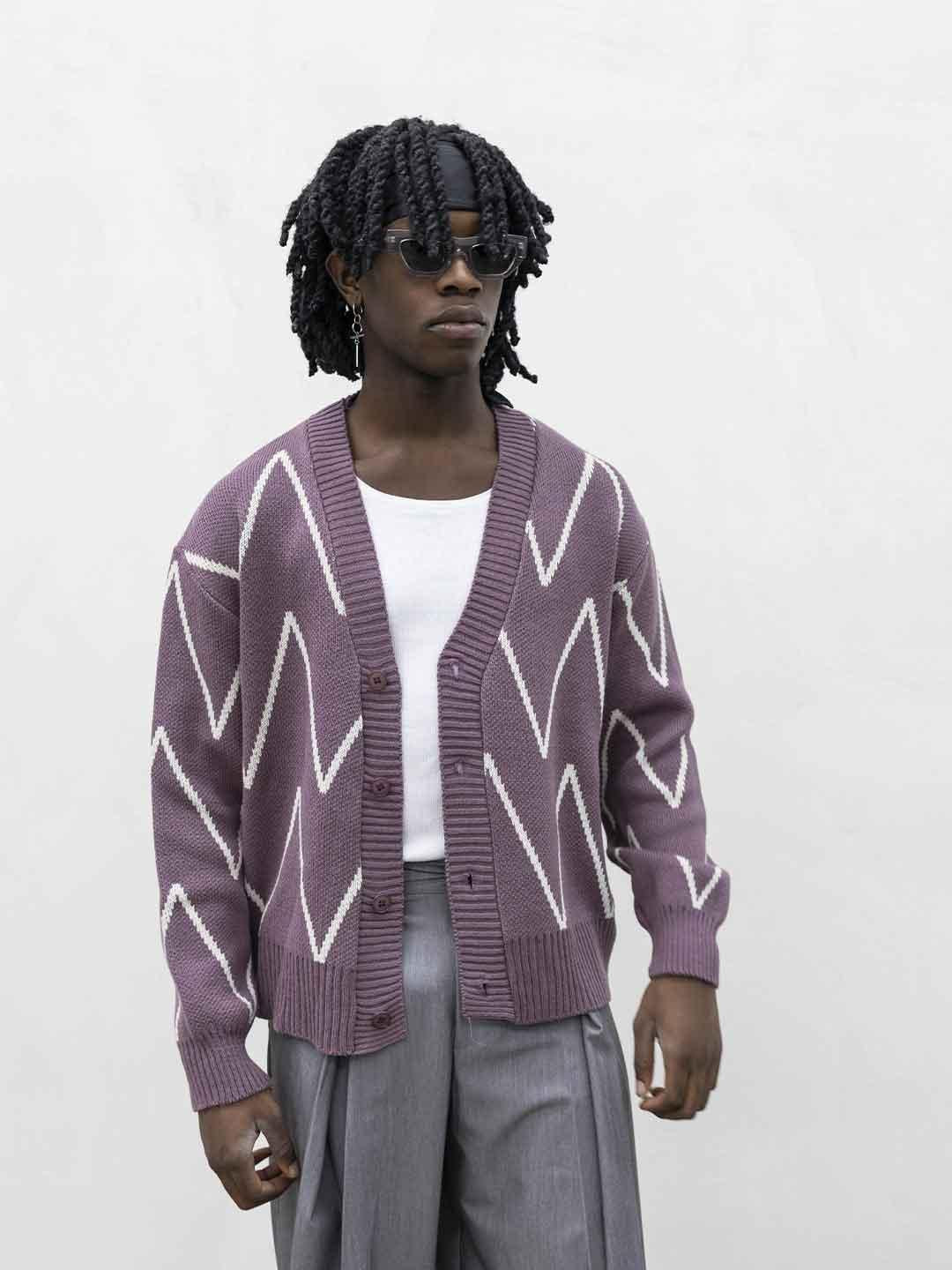 Tokyo cardigan viola e bianco TCK009 VIOLA TOKYO 