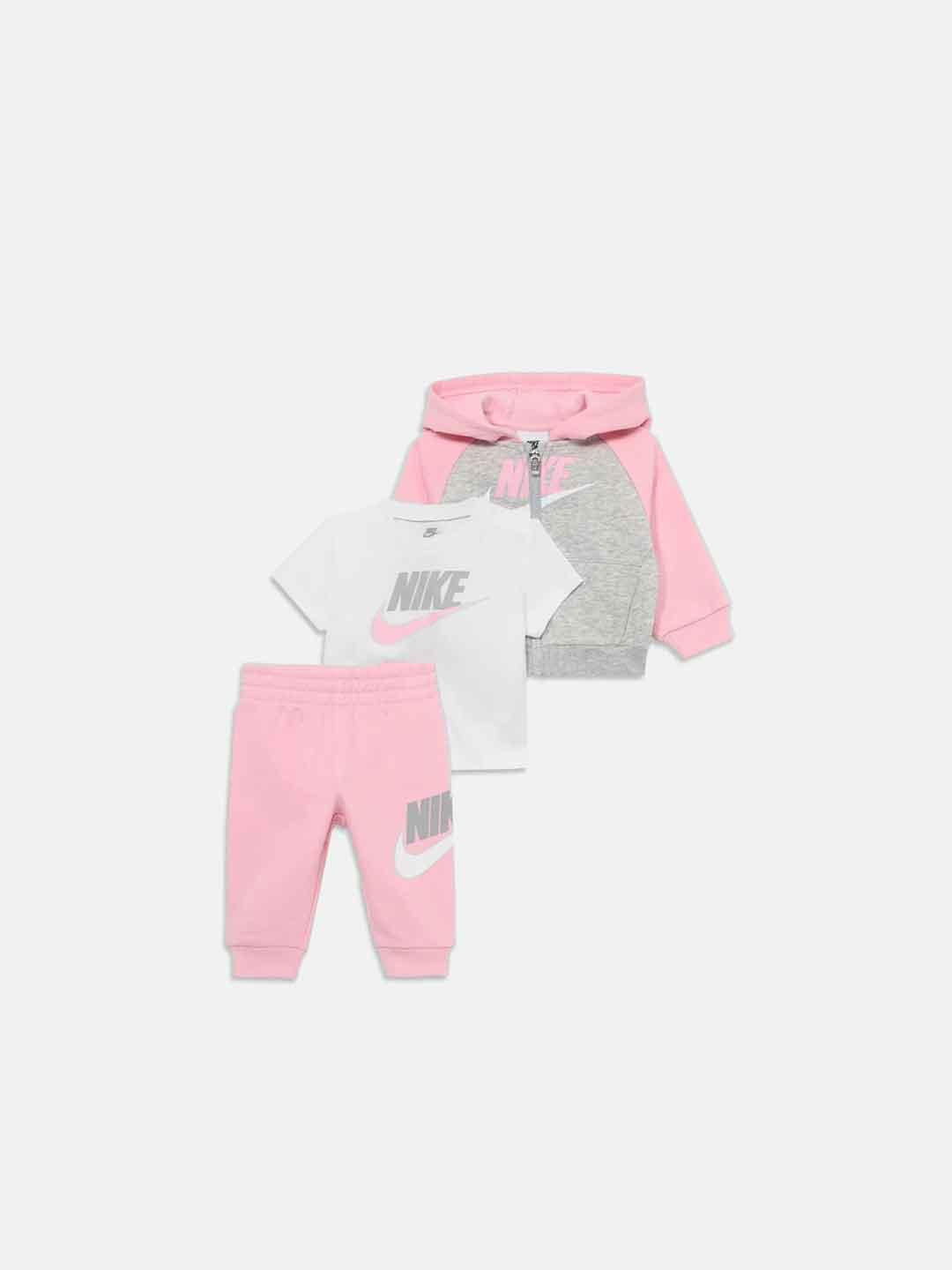Nike coordinato kids rosa 3 pezzi con zip 56N341-A0W ROSA NIKE 