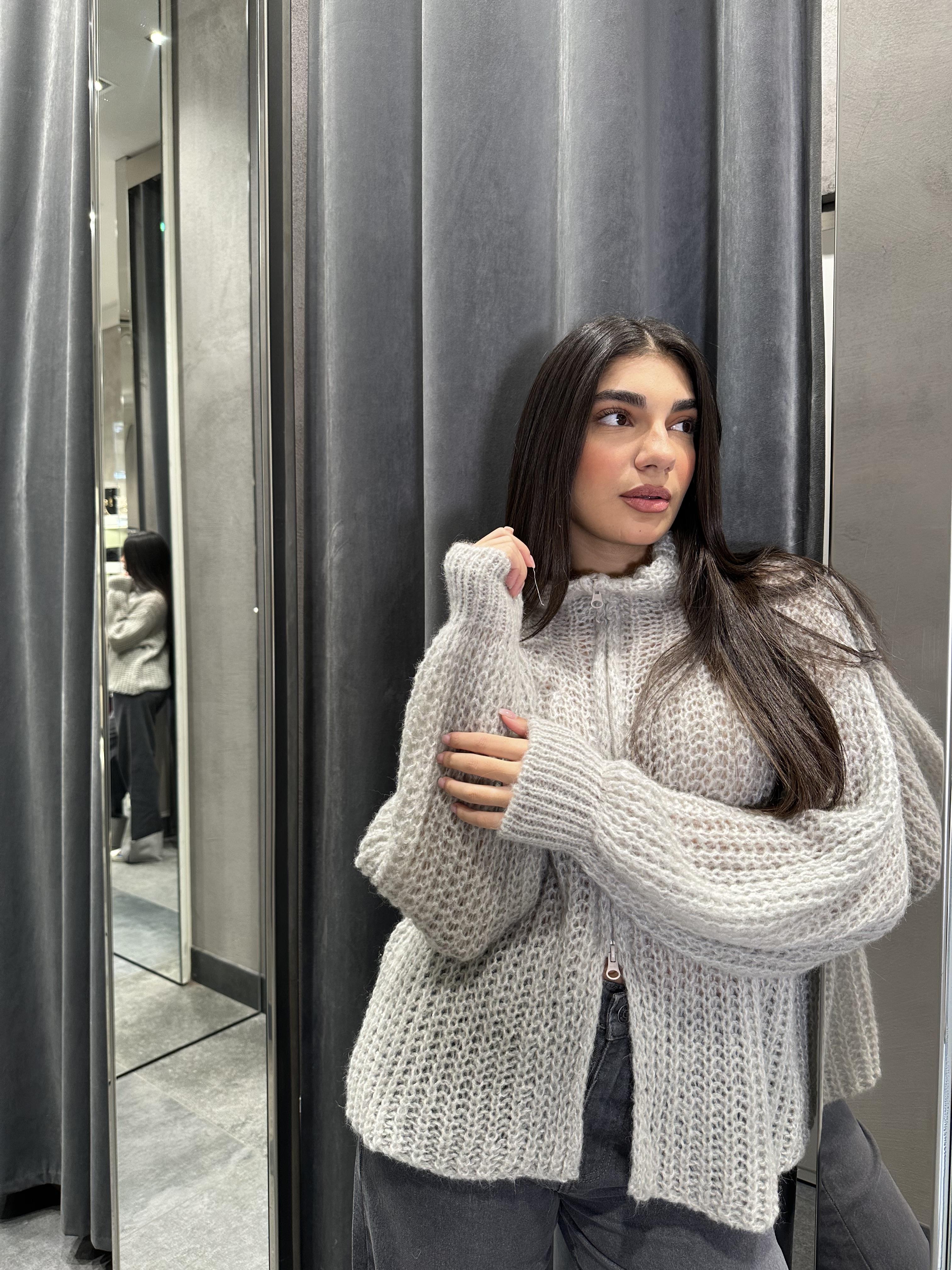Silence cardigan grigio con zip 9972 GRIGIO SILENCE 