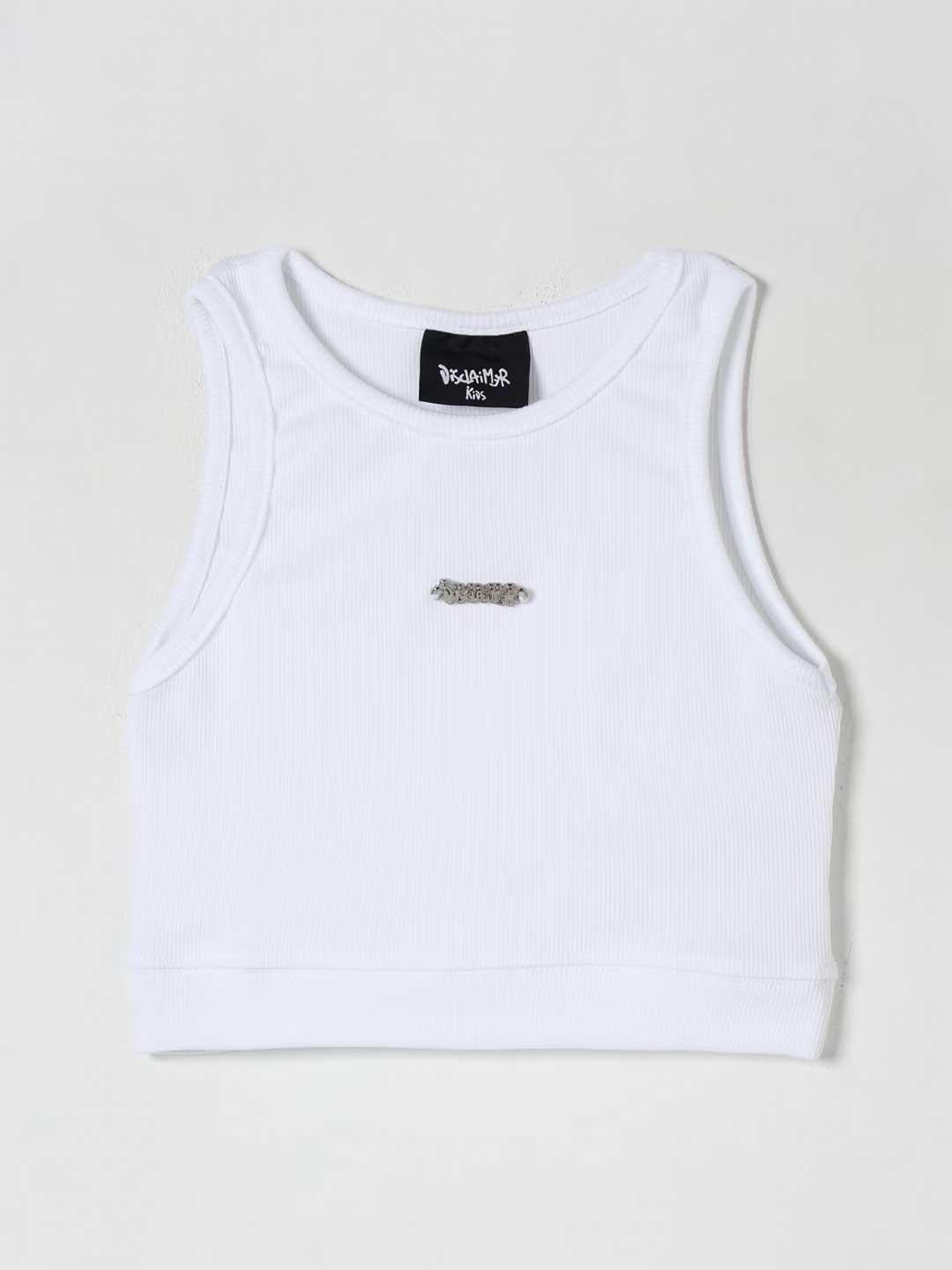 Disclaimer canotta kids bianco con logo in rilievo 58537 BIANCO DISCLAIMER 