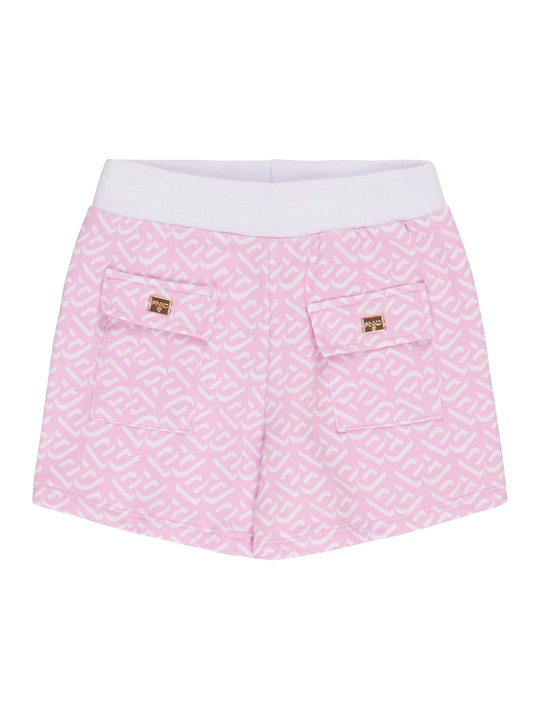 Pinko shorts kids rosa con logo ripetuto S4PIBGSH119 ROSA PINKO 