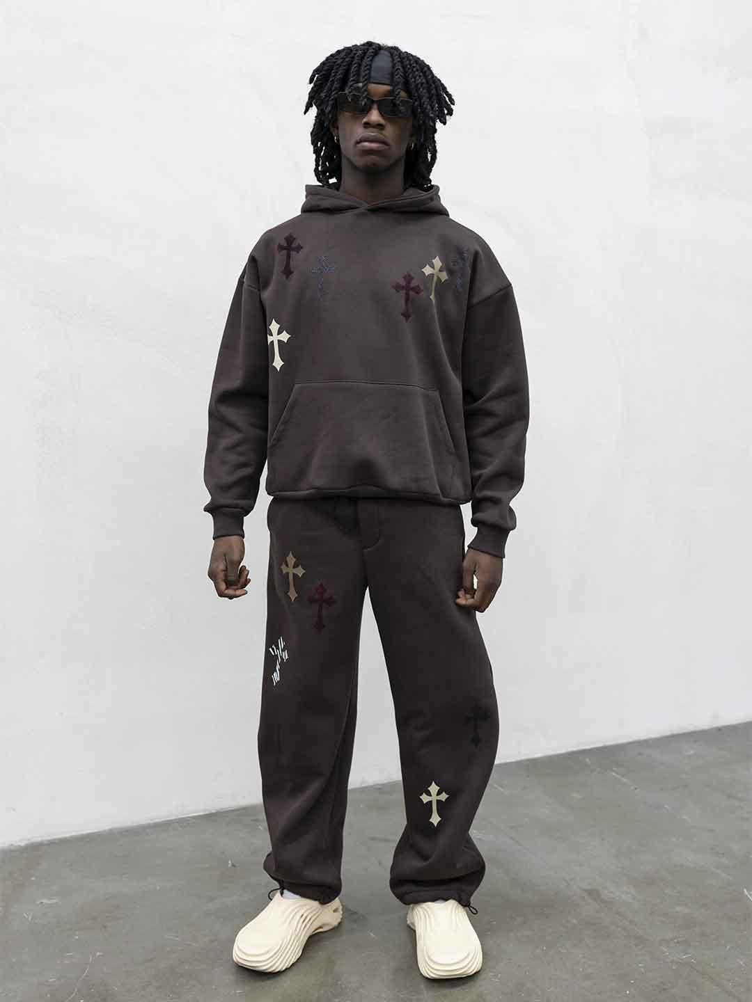 Tokyo coordinato marrone con croci RB002 MARRONE TOKYO 