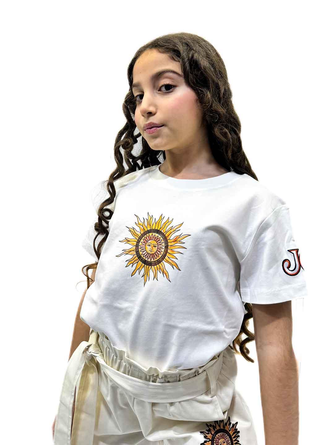 Just Cavalli t-shirt kids panna con logo sole 26076 PANNA JUST CAVALLI 