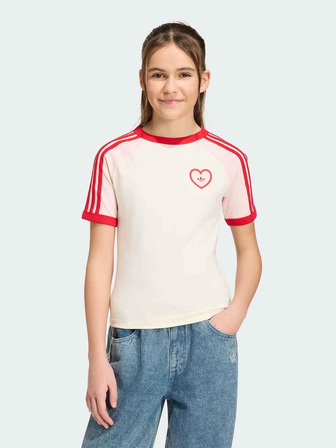 Adidas t-shirt kids panna con cuore KT0837 PANNA ADIDAS 