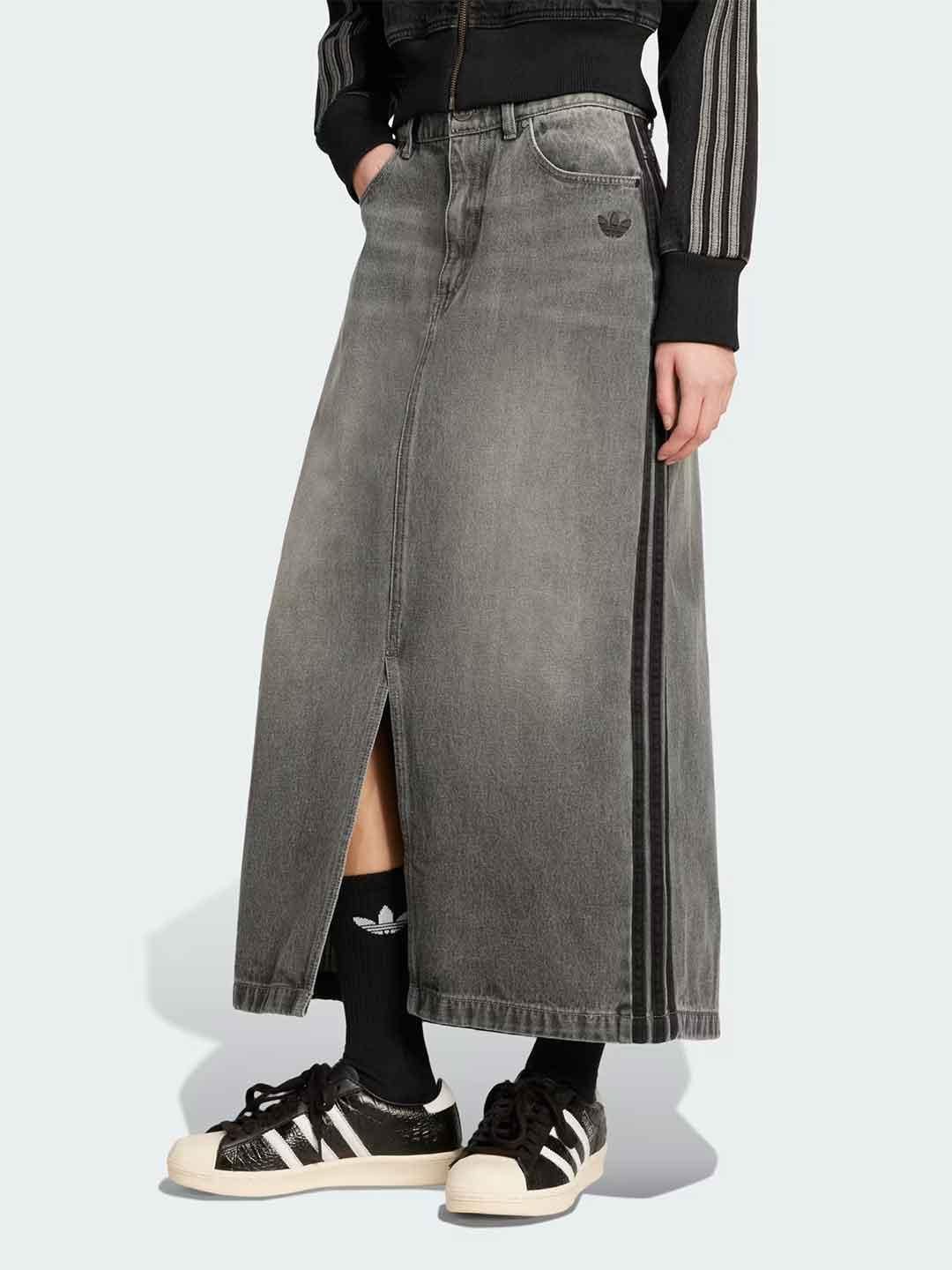 Adidas gonna grigio in jeans lunga JW2659 GRIGIO ADIDAS 