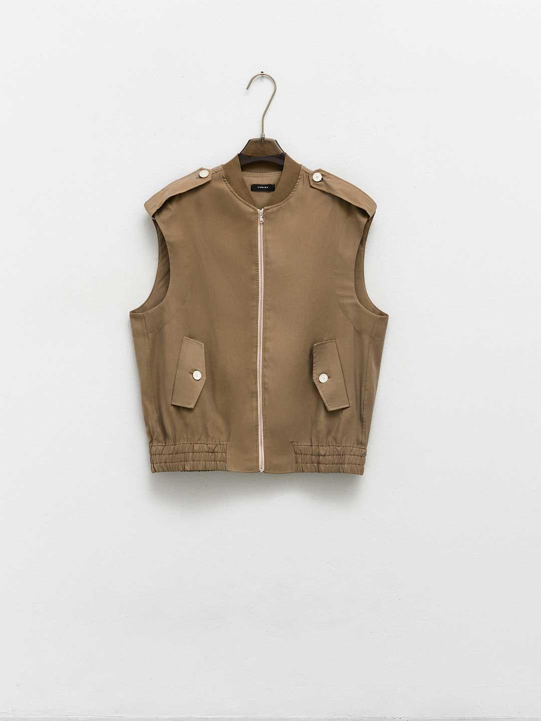 Lumina gilet fango con zip LD2978 FANGO LUMINA 