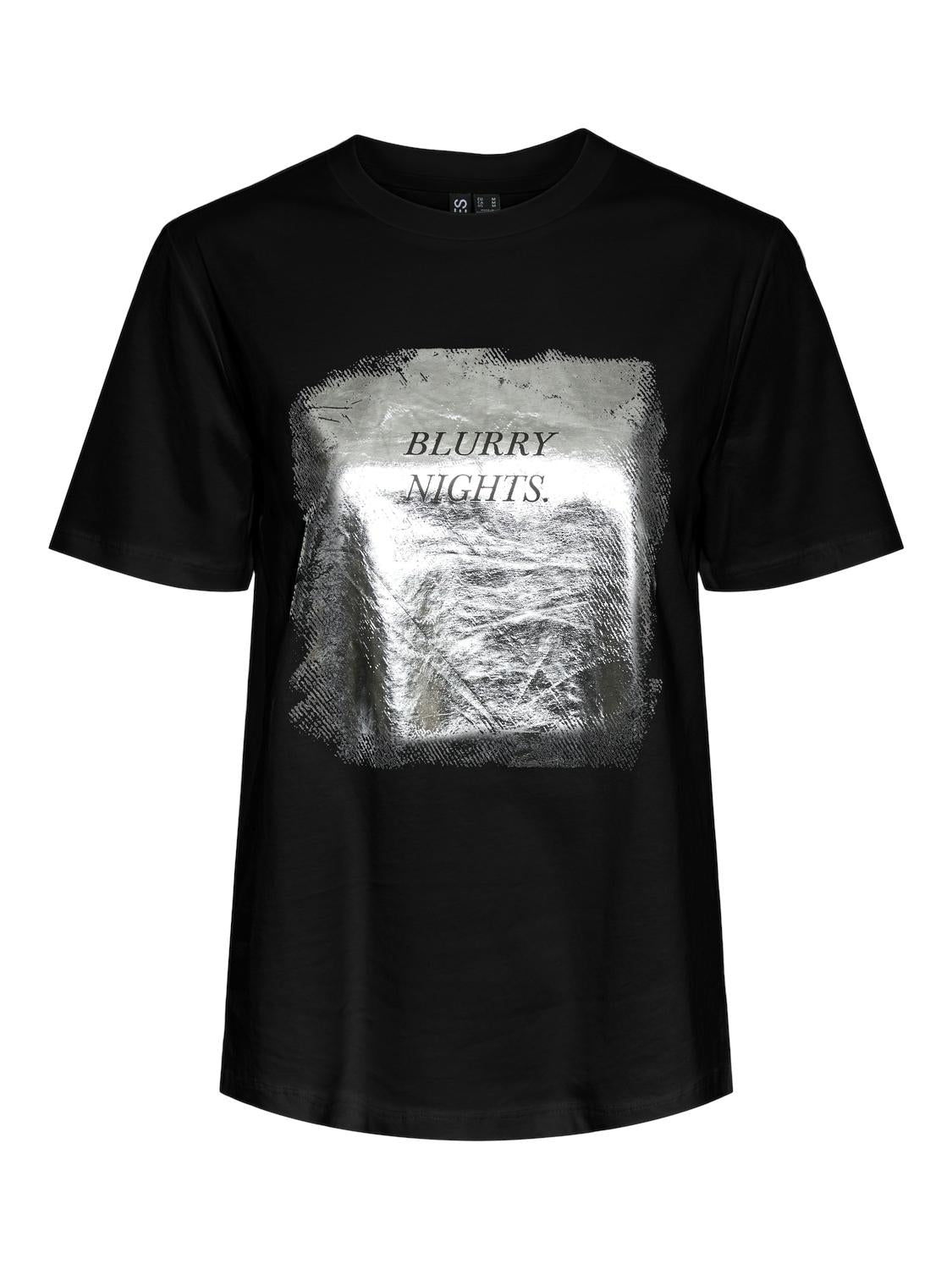 Pieces t-shirt nero con stampa 17153618 NERO PIECES 