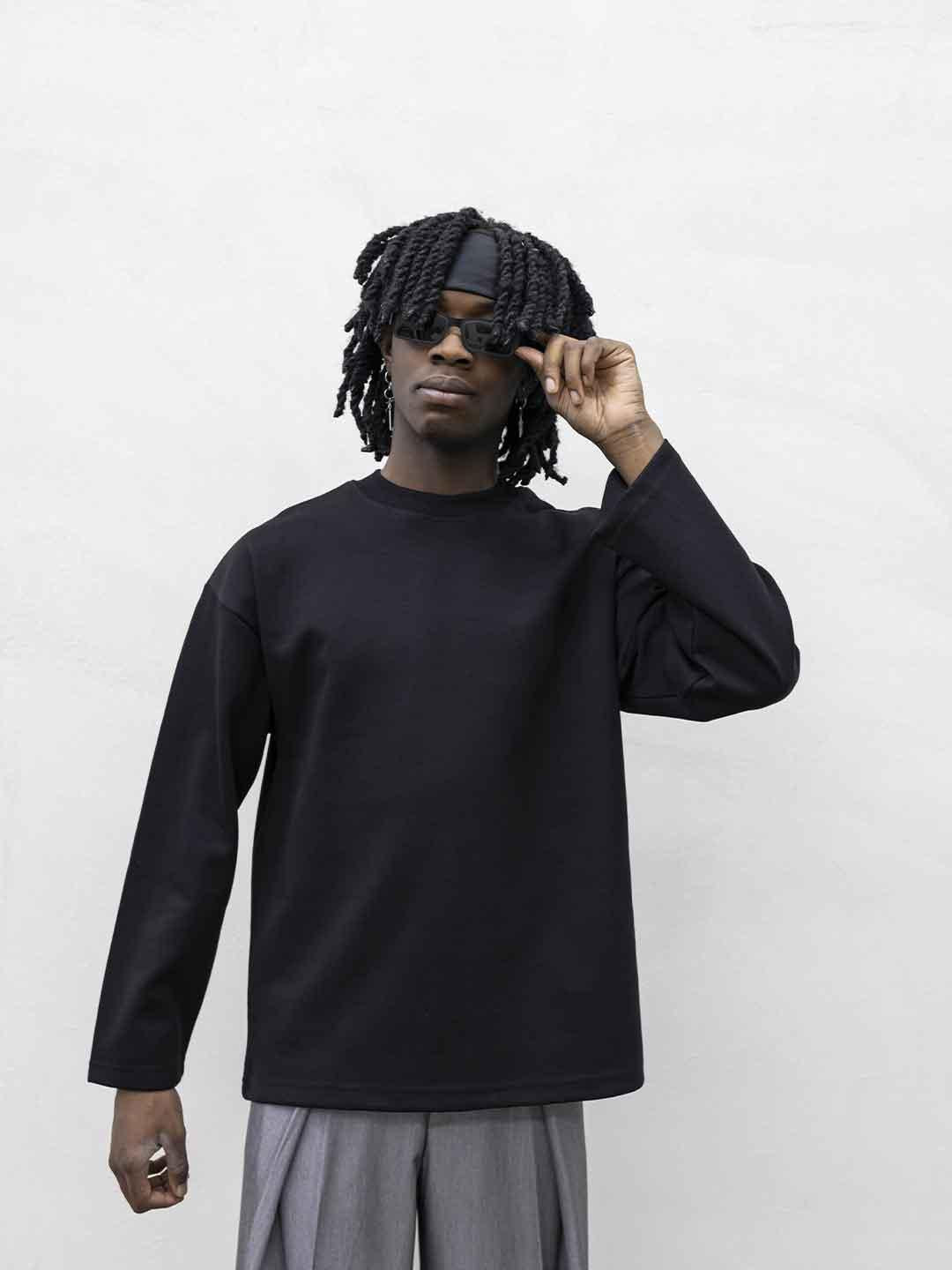 Present Day Long Perfect t-shirt nero maniche lunghe PRS061 NERO PRESENT DAY 