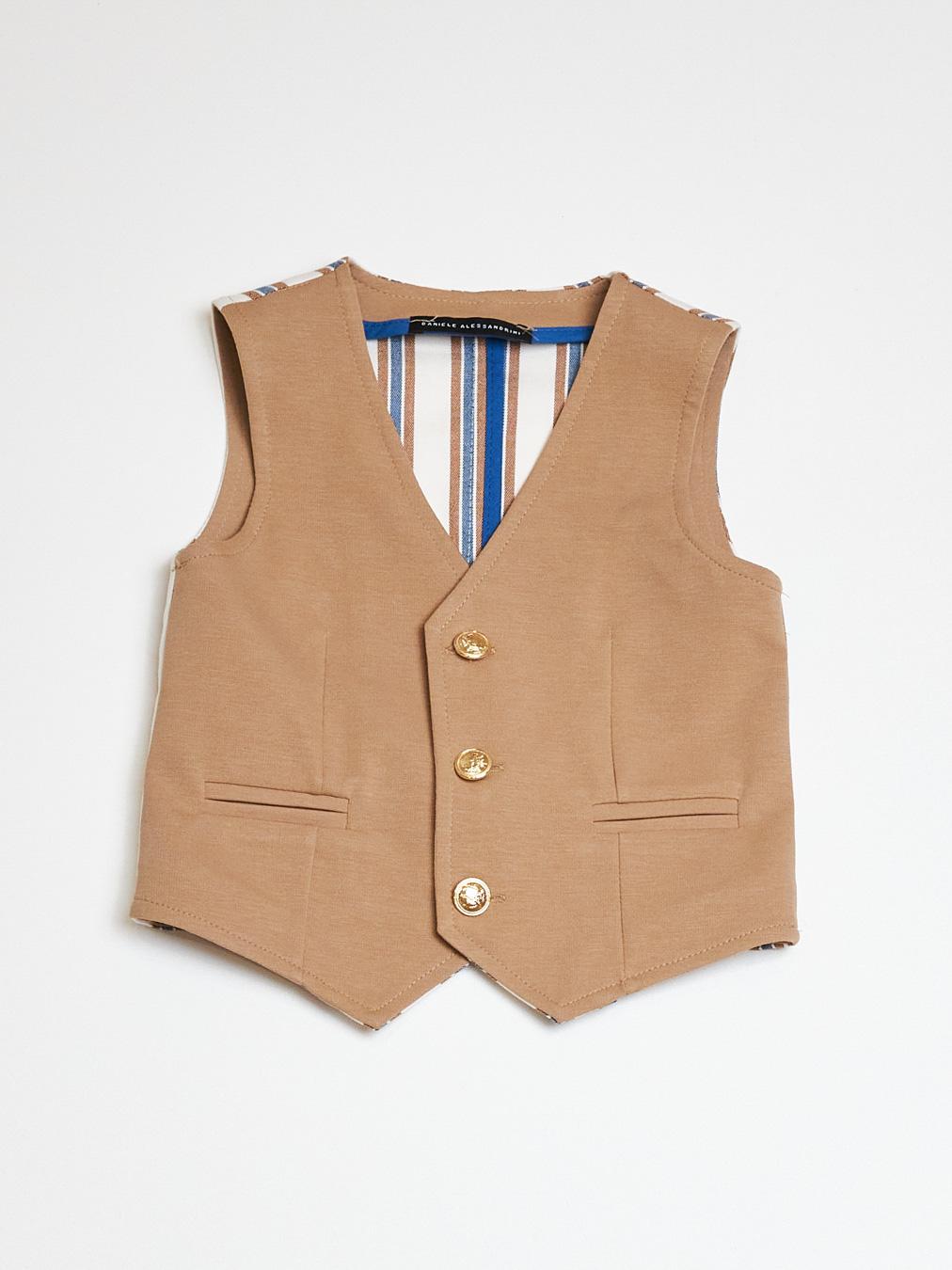 Daniele Alessandrini kids gilet beige 1296B0824 BEIGE DANIELE ALESSANDRINI 