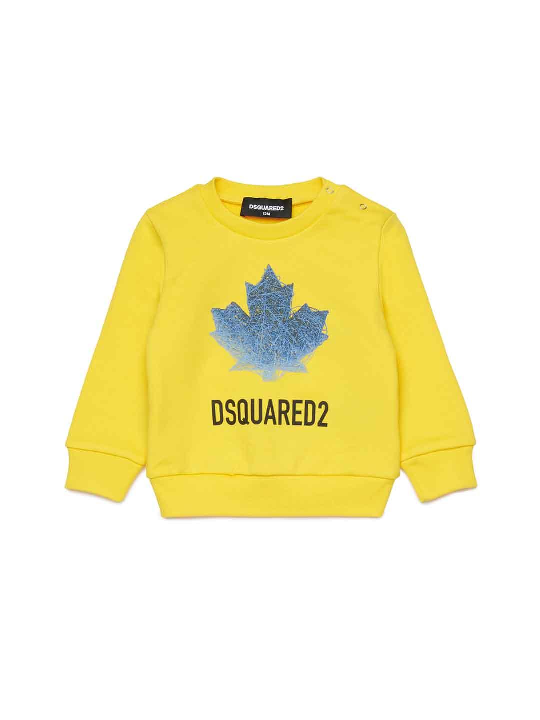 Dsquared 2 felpa kids giallo DQ3279 D0AGW GIALLO DSQUARED 2 