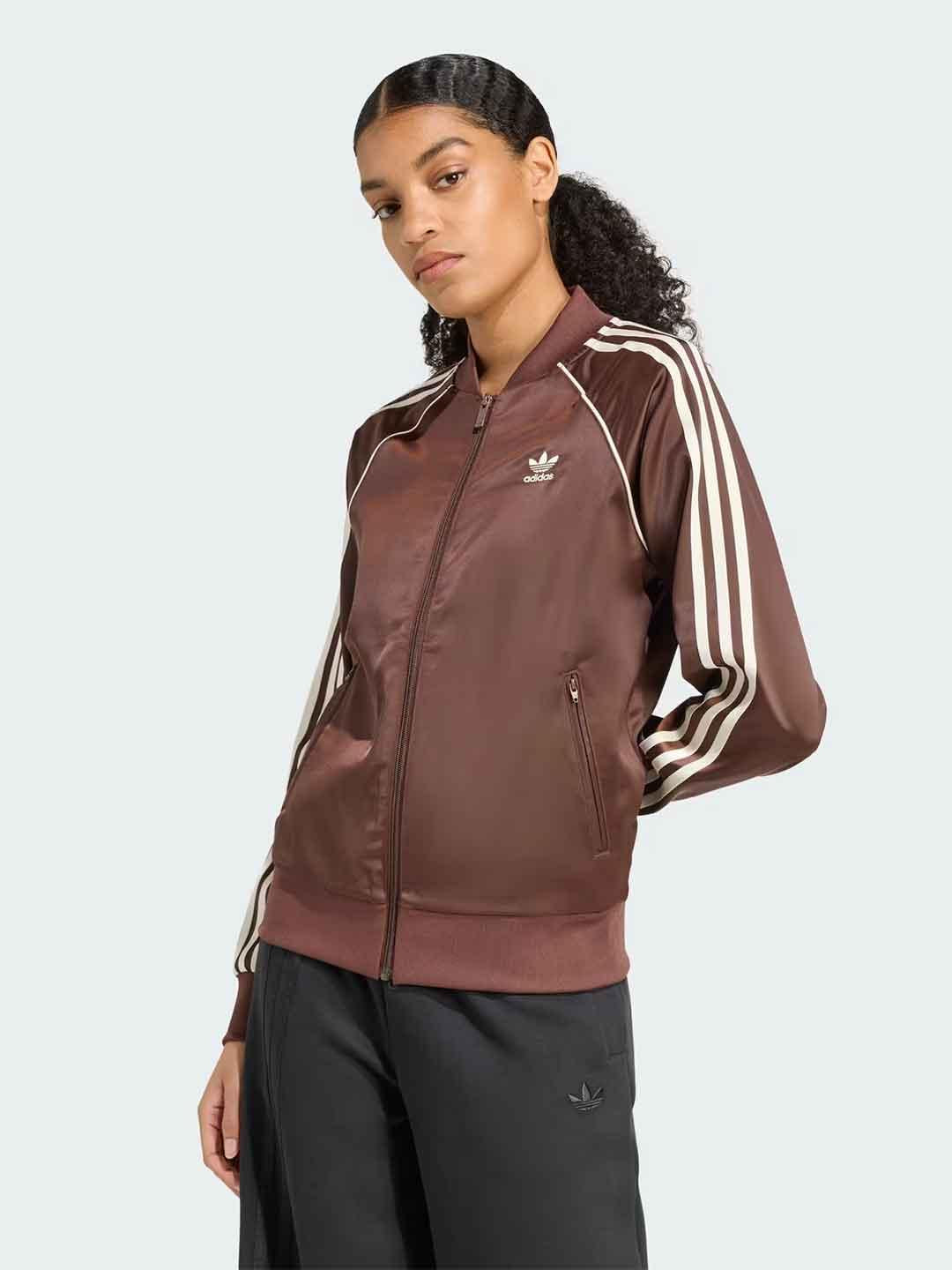 Adidas Adicolor felpa marrone con zip KH1568 MARRONE ADIDAS 
