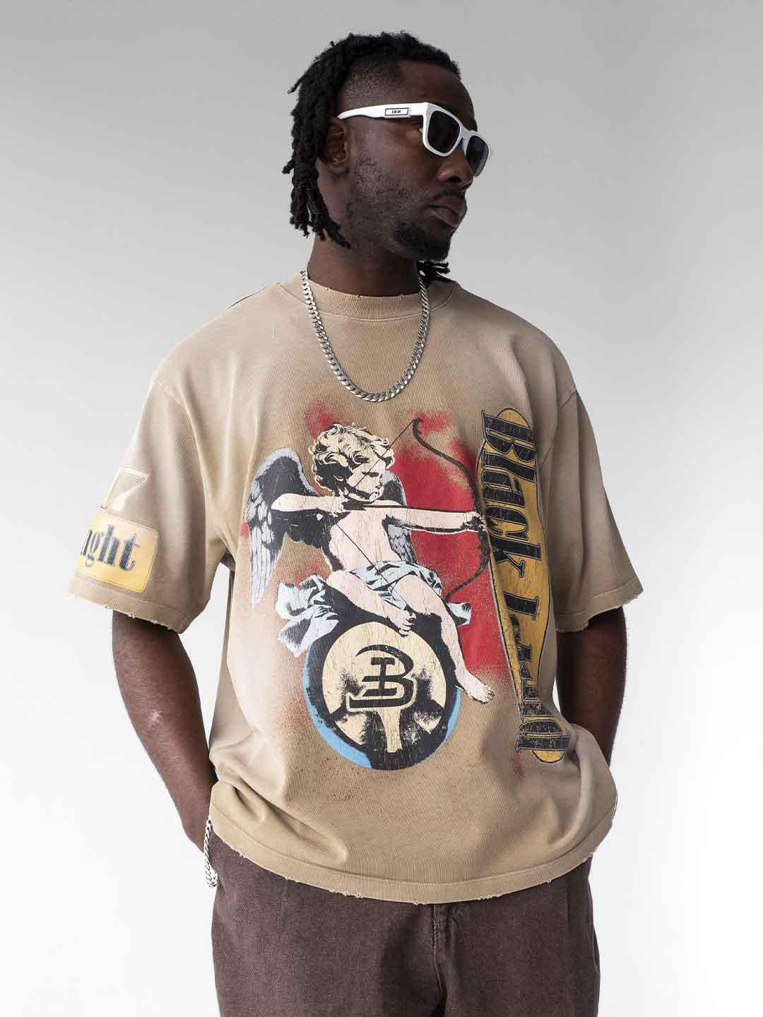 Black Island t-shirt beige con grafica cupido ADA2002 BEIGE BLACK ISLAND 