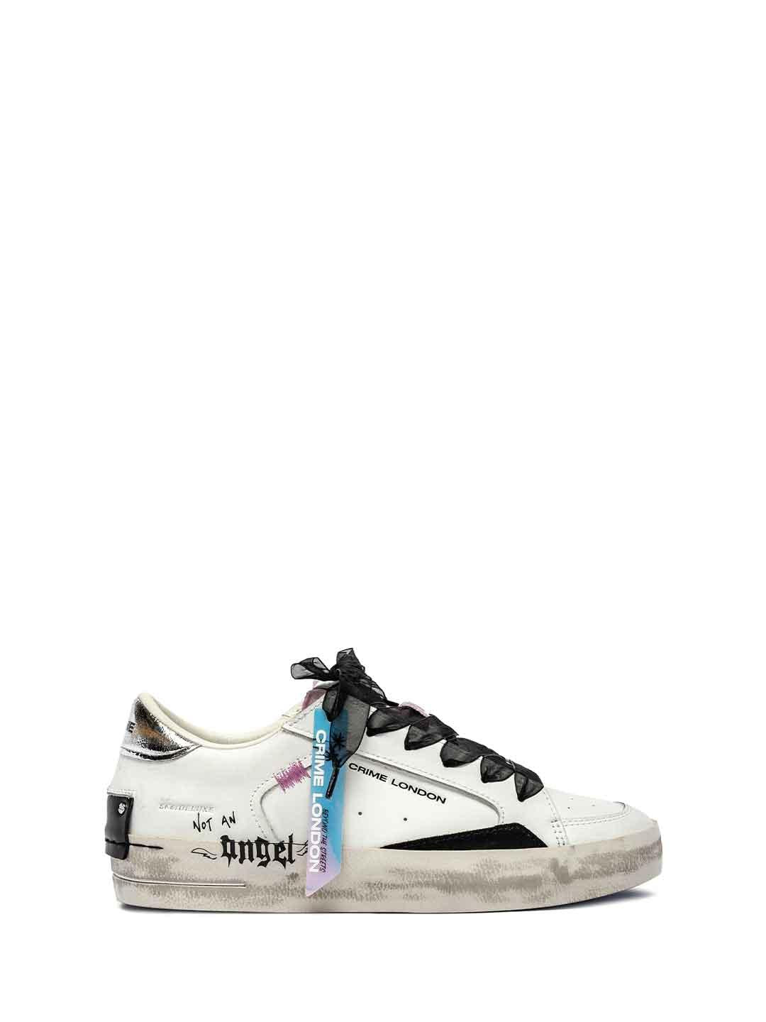Crime Sk8 Deluxe sneakers bianco con tab argento 25102 BIANCO CRIME 