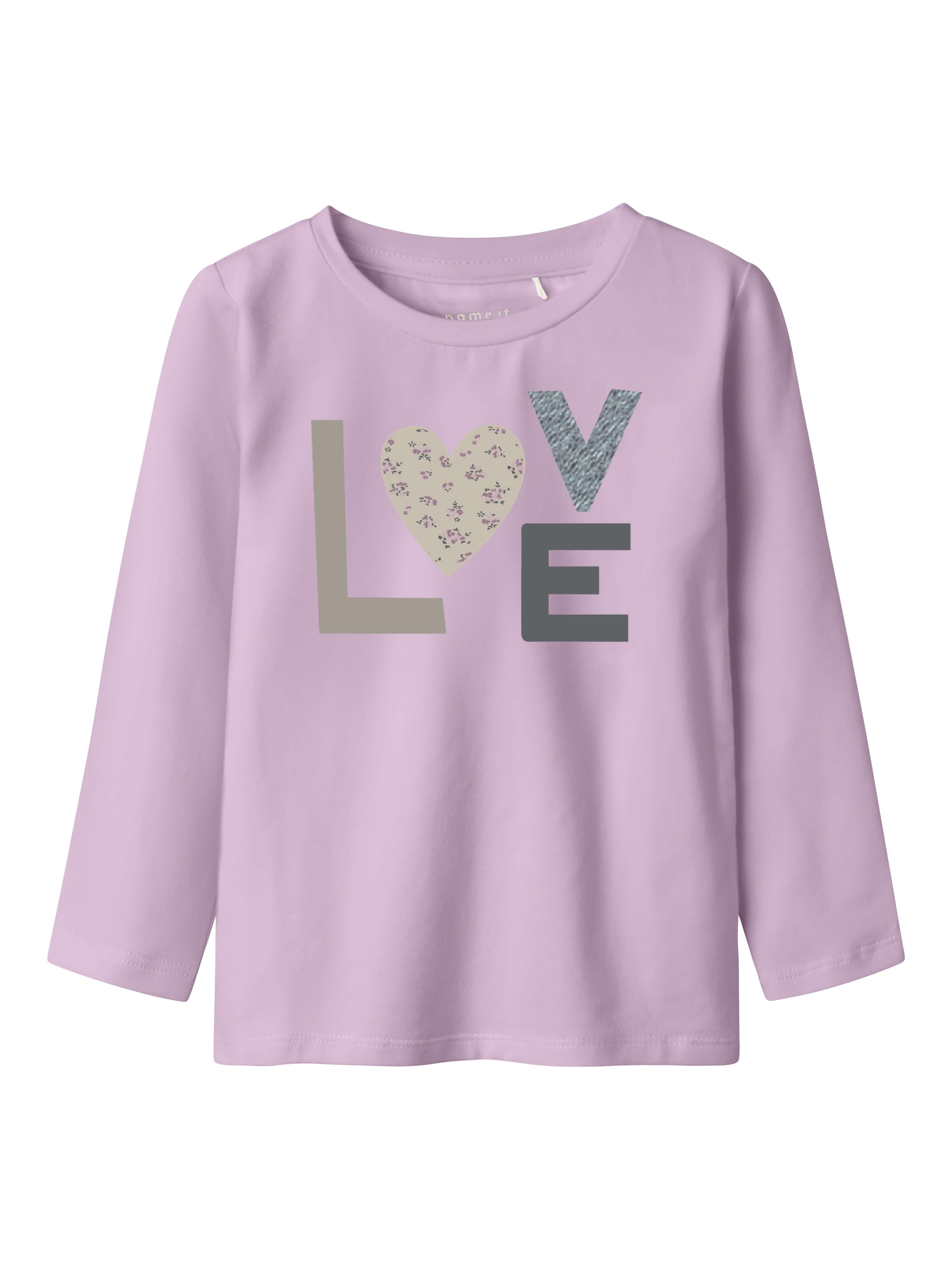 Name It maglia kids rosa maniche lunghe con stampa Love 13237841 ROSA NAME IT 