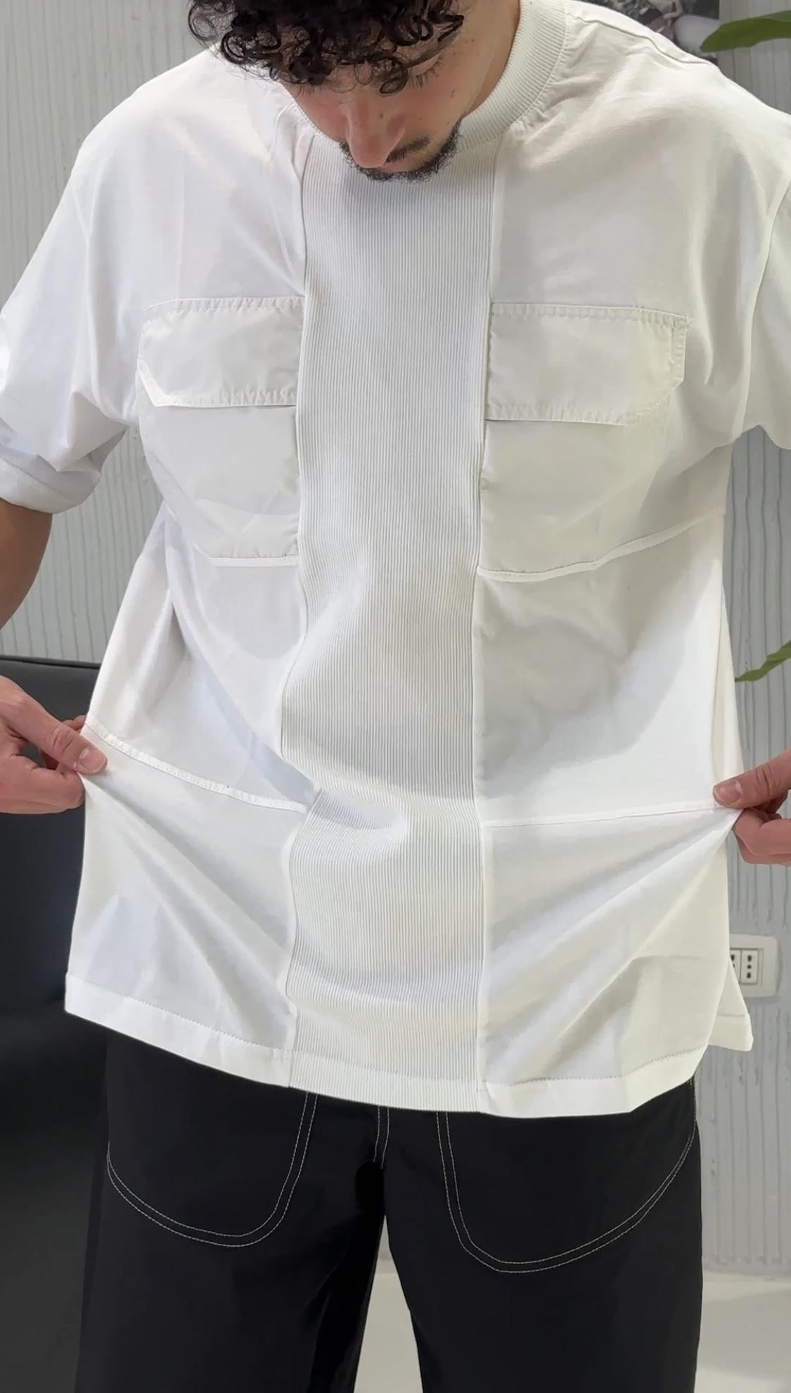 All Five t-shirt bianco con taschini TASK BIANCO ALL FIVE 