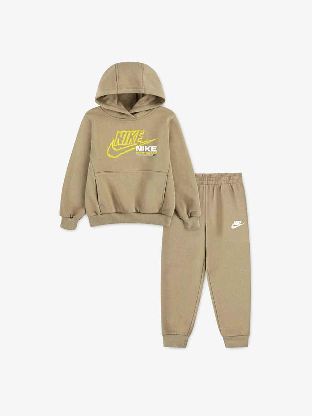 Nike coordinato kids beige con logo giallo 86N241-X3E BEIGE NIKE 